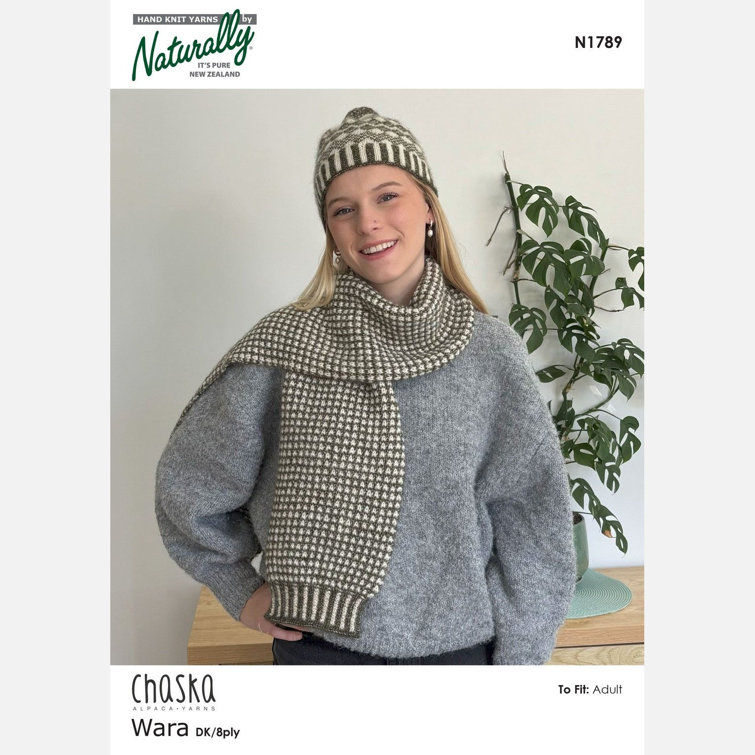 N1789 Hat and Scarf Wara Pattern by Naturally