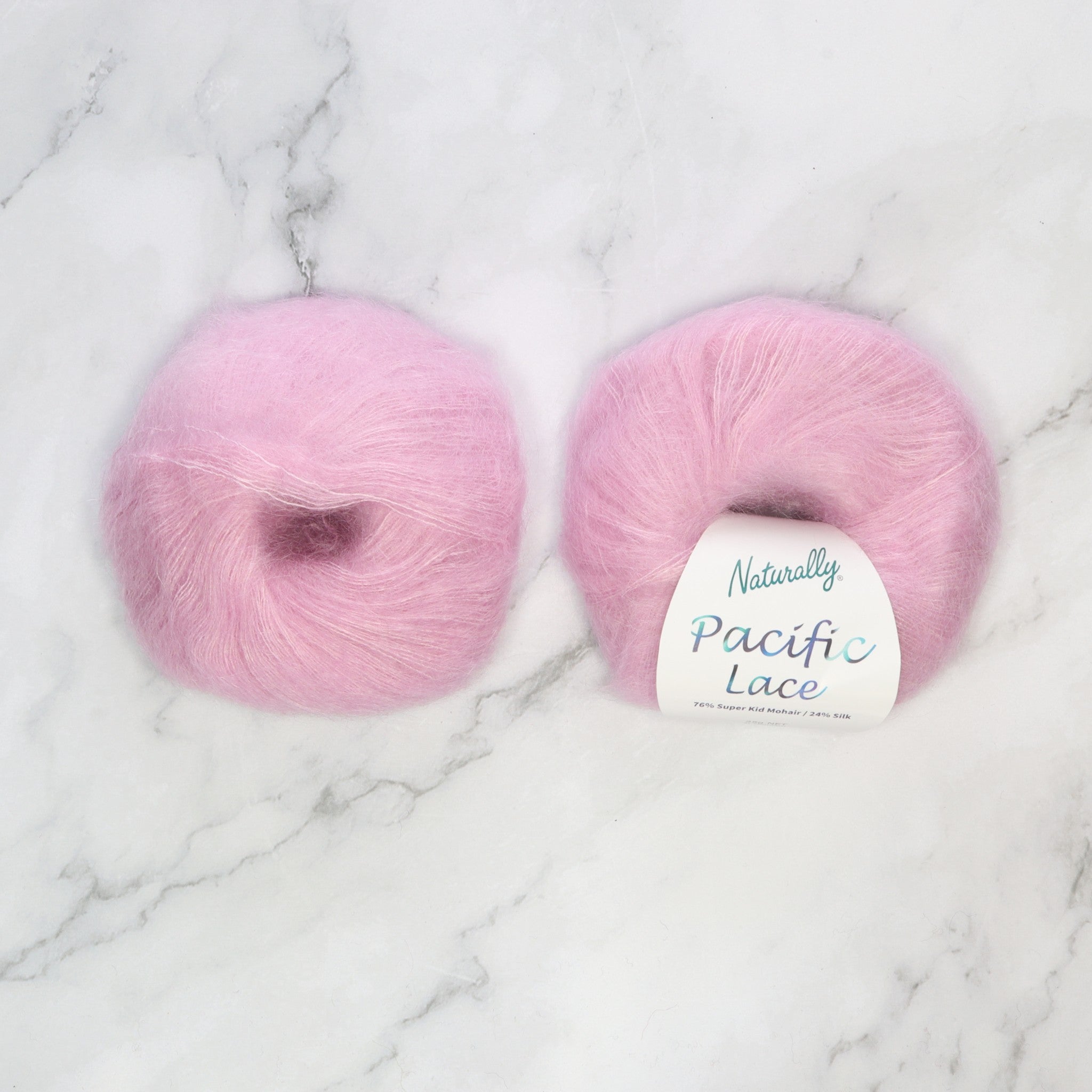 Naturally Yarns Pacific Lace in colourway Lolly Pink – 2ply weight mohair, silk yarn