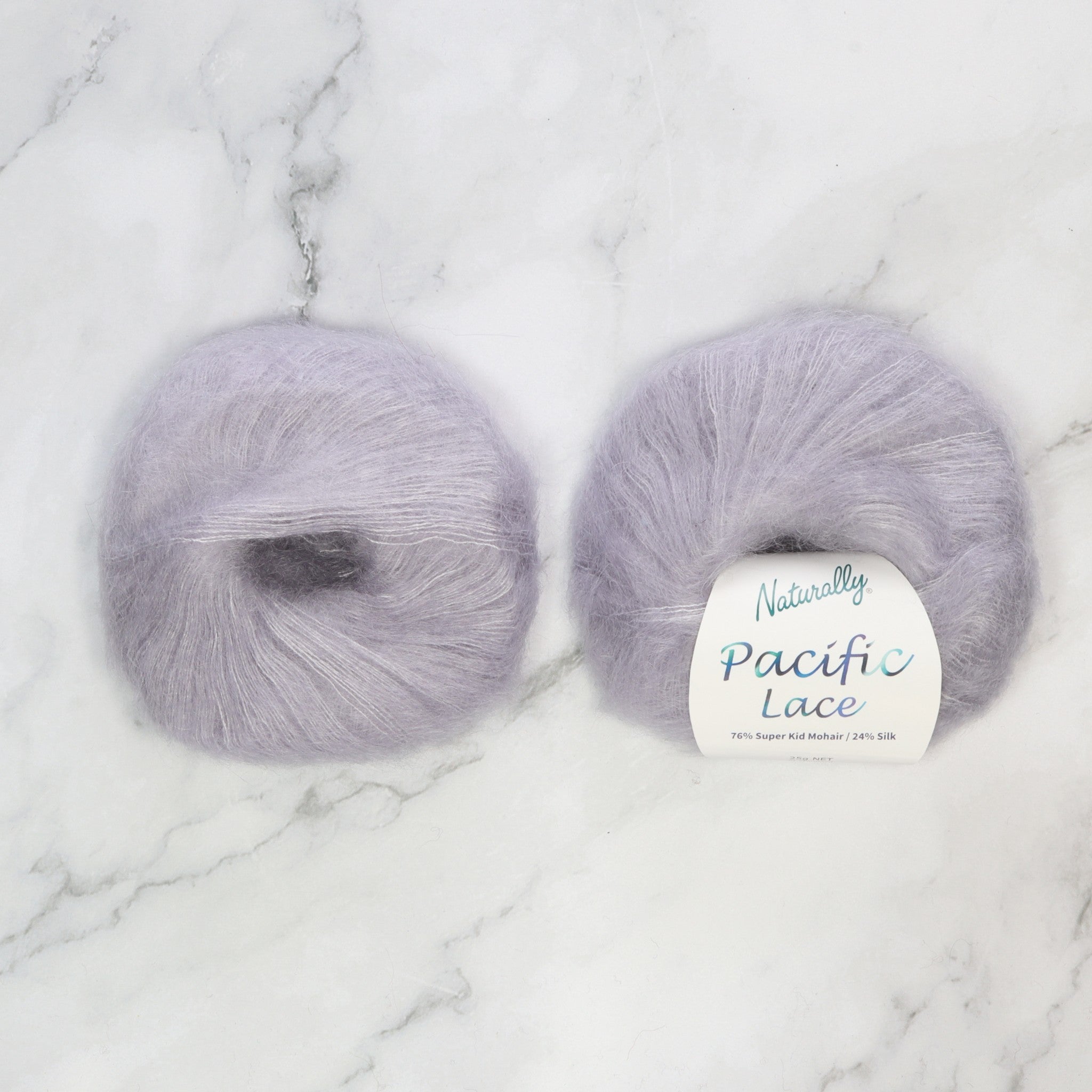 Naturally Yarns Pacific Lace in colourway Silver – 2ply weight mohair, silk yarn