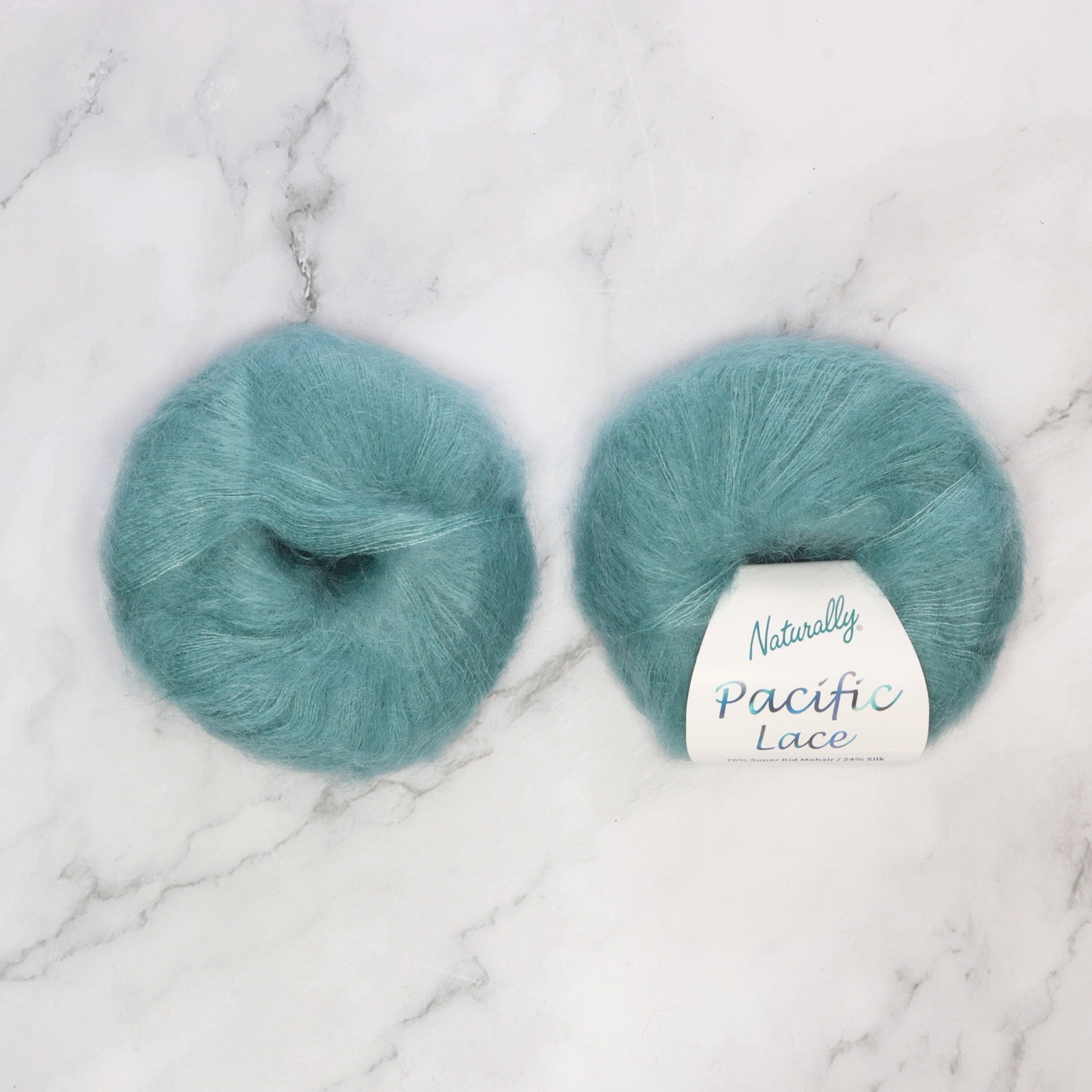 Naturally Yarns Pacific Lace in colourway Sea Grean – 2ply weight mohair, silk yarn