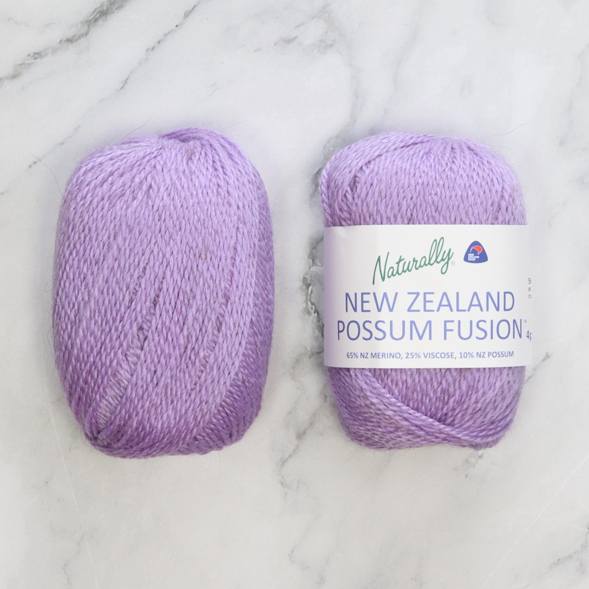 New Zealand Possum Fusion 4ply in colourway Mauve – 4ply weight merino, viscose, possum yarn