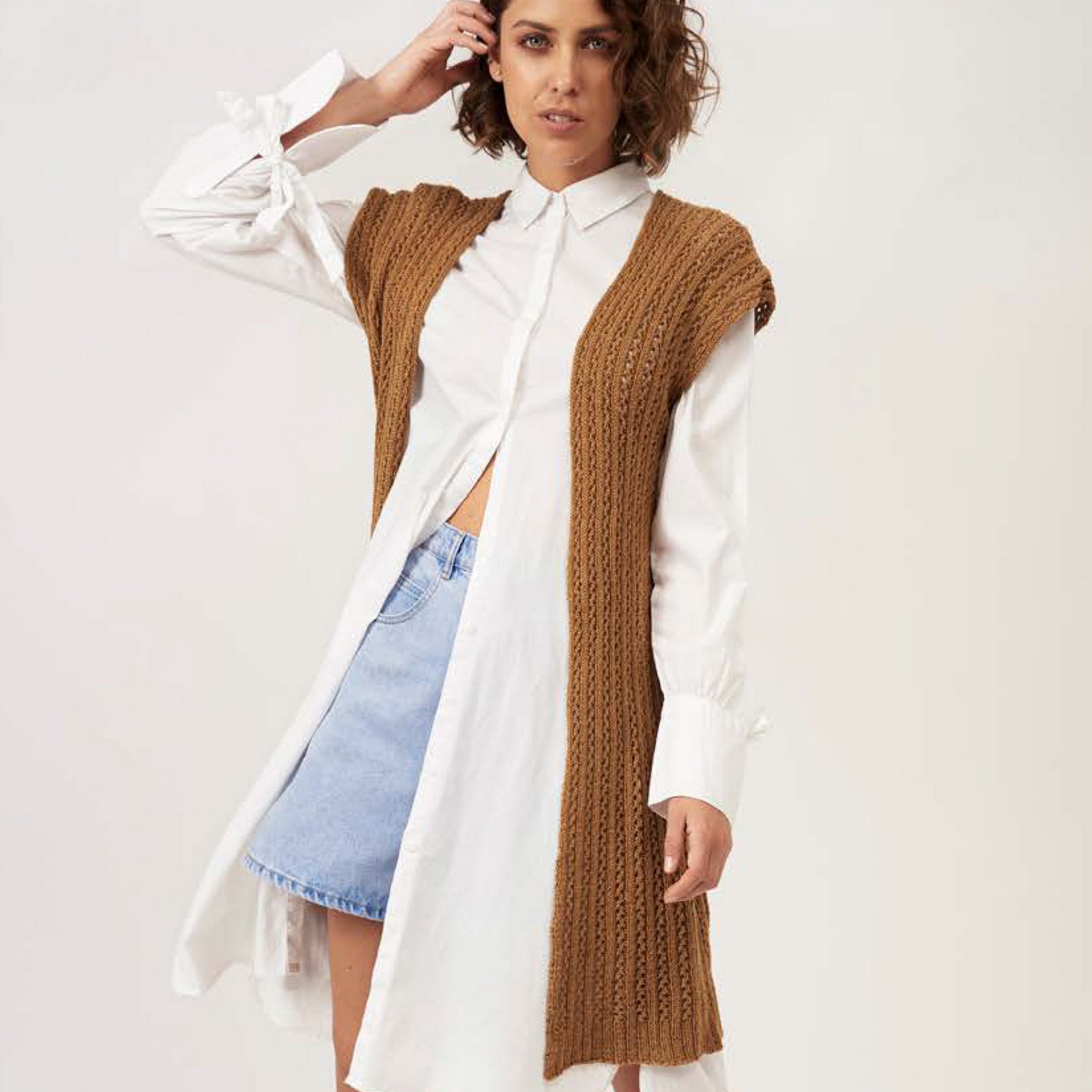 Tana Long Vest in Chaski 4ply Pattern by Amano