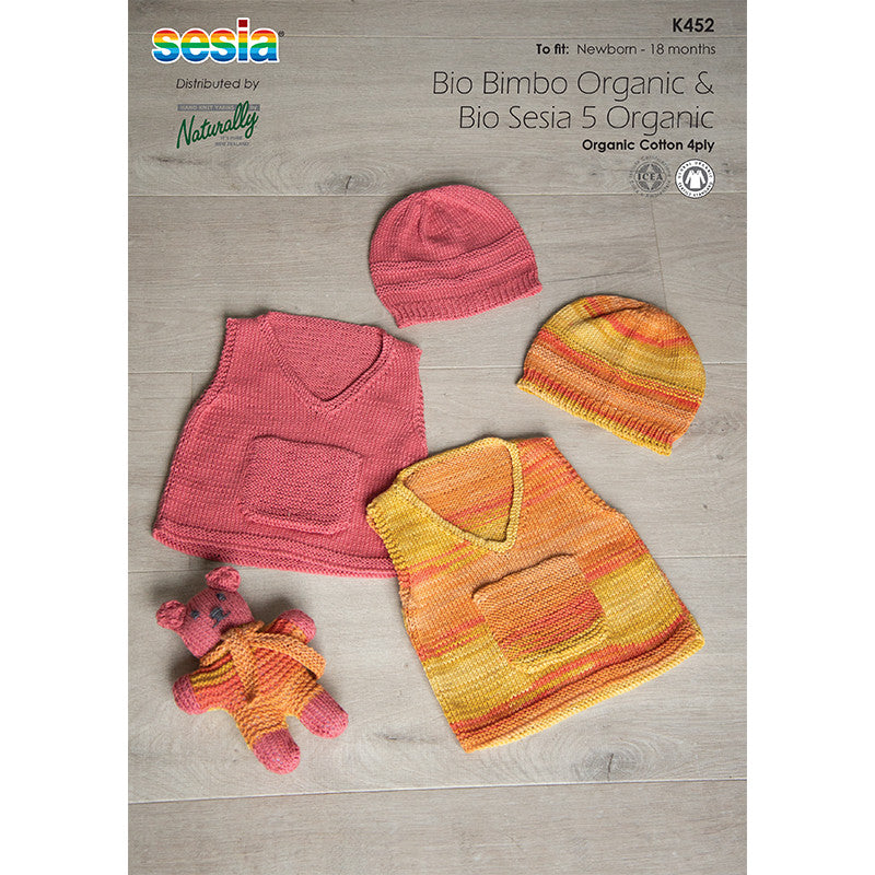K452 Baby Vest, Hat & Teddy – the pattern leaflet