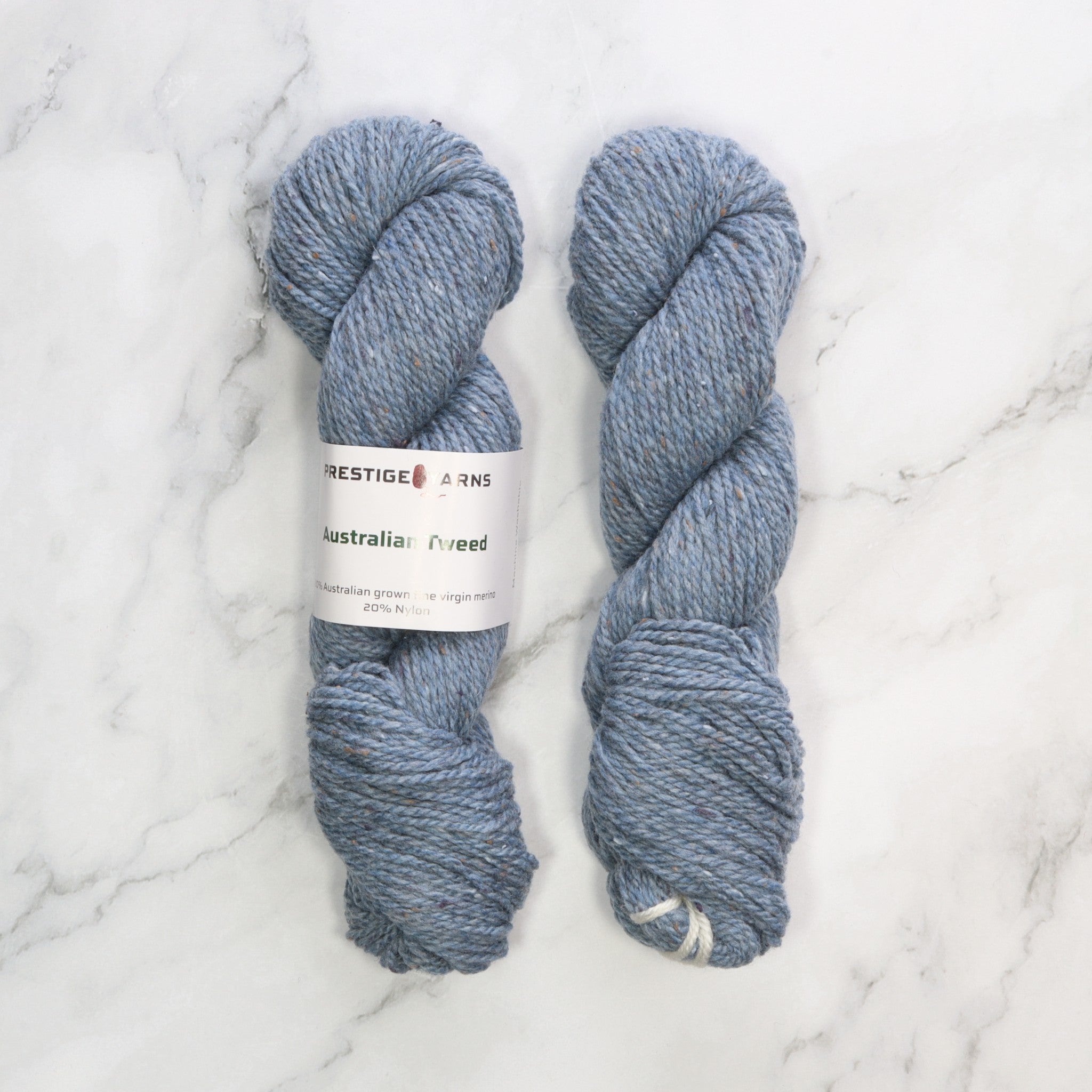 Prestige Yarns Australian Tweed in colourway Spring Lake – 8ply weight merino, nylon yarn