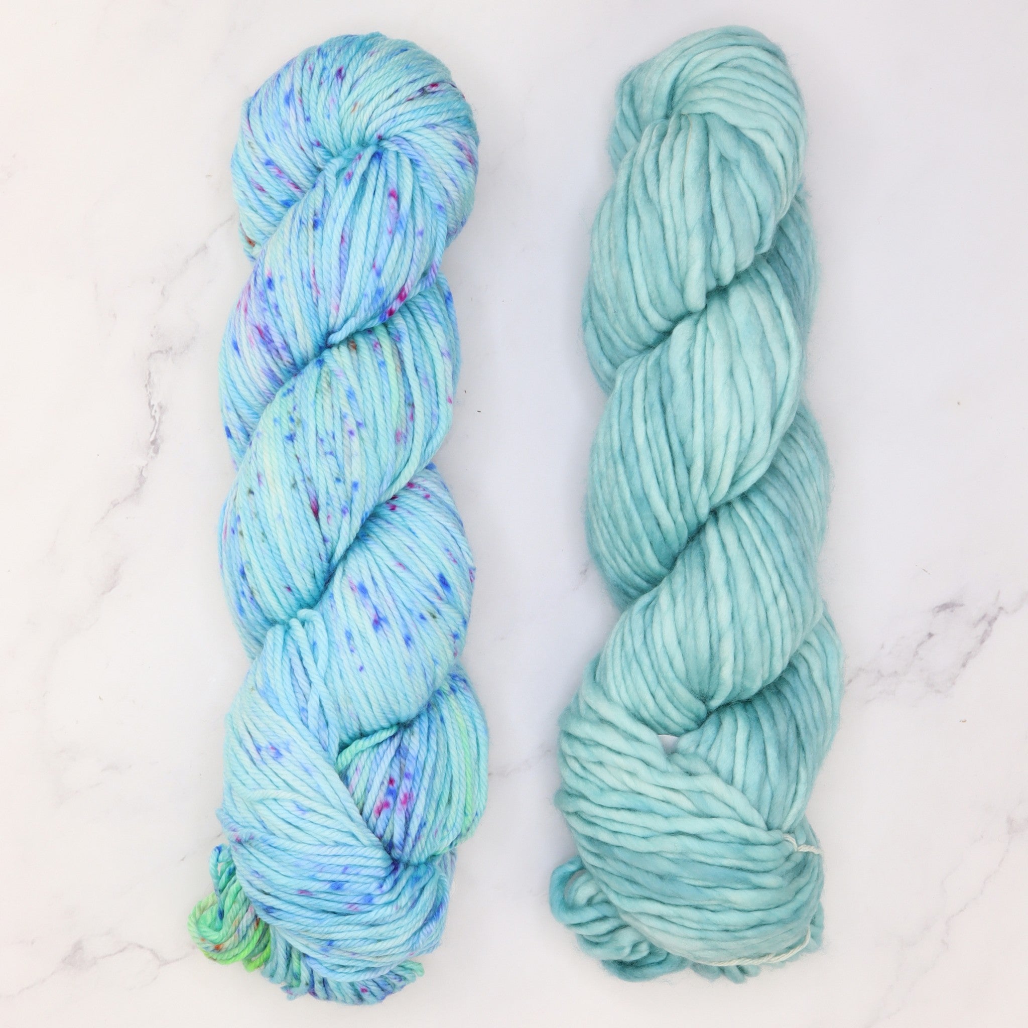 Tundra Scarf kit, colourway Bubble Gum Cream/Tiffany
