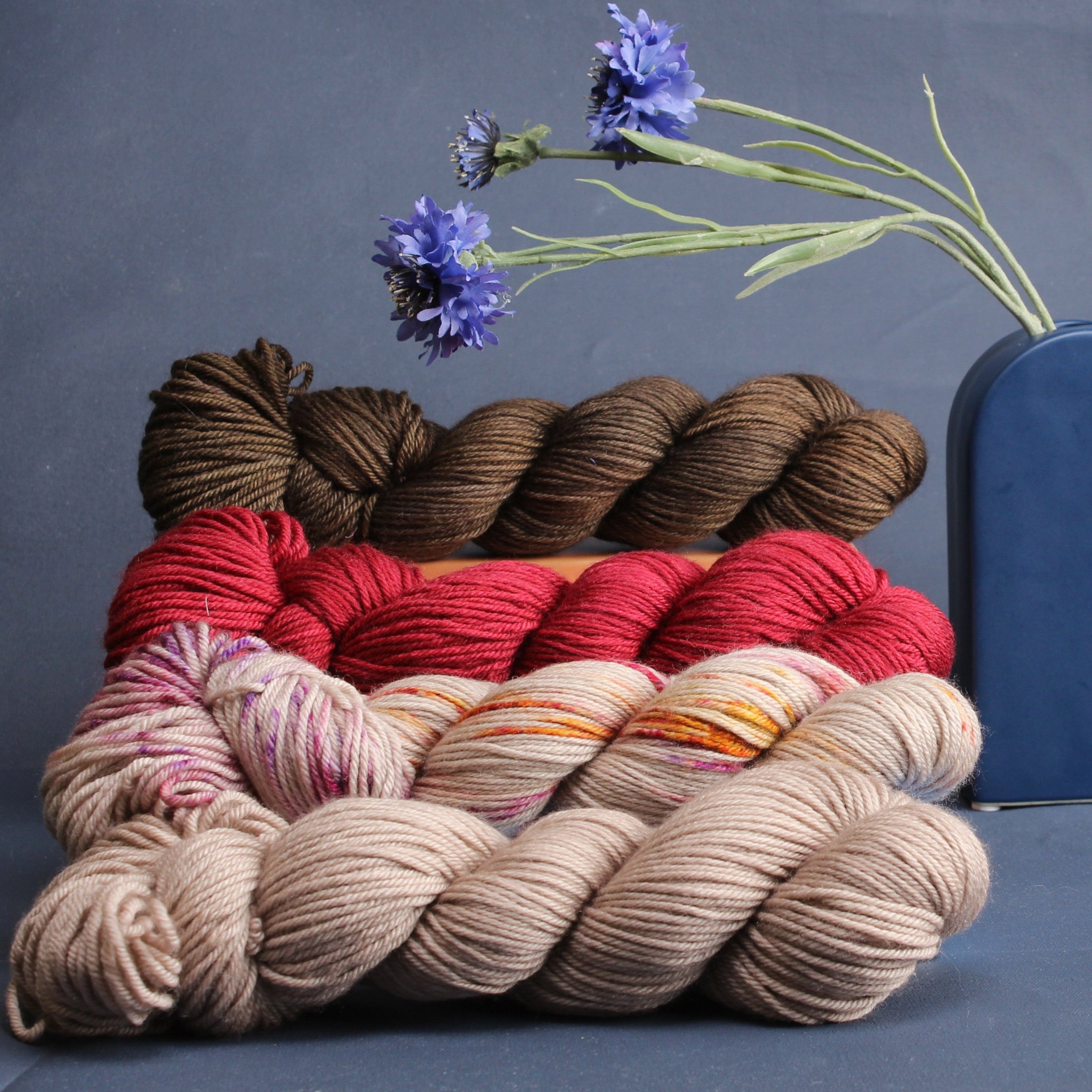 Poet Worsted – Four Colour Set – 10ply weight merino, nylon, silk yarn