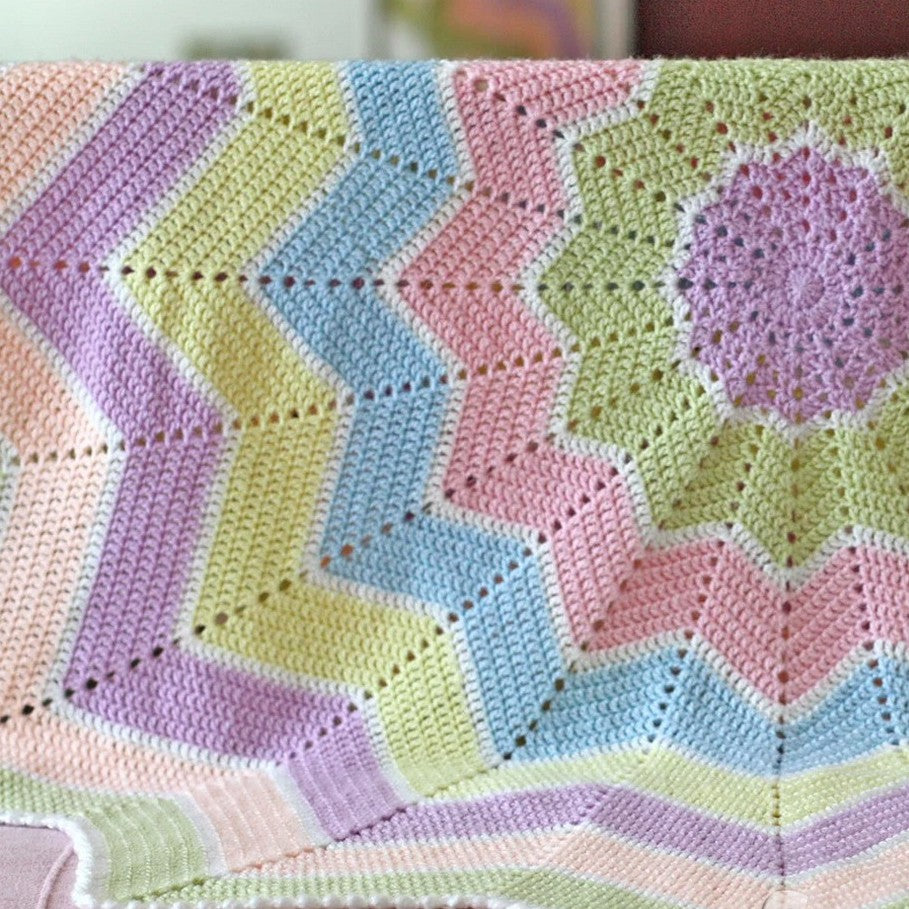 Rainbow Ripple Baby Blanket crochet kit
