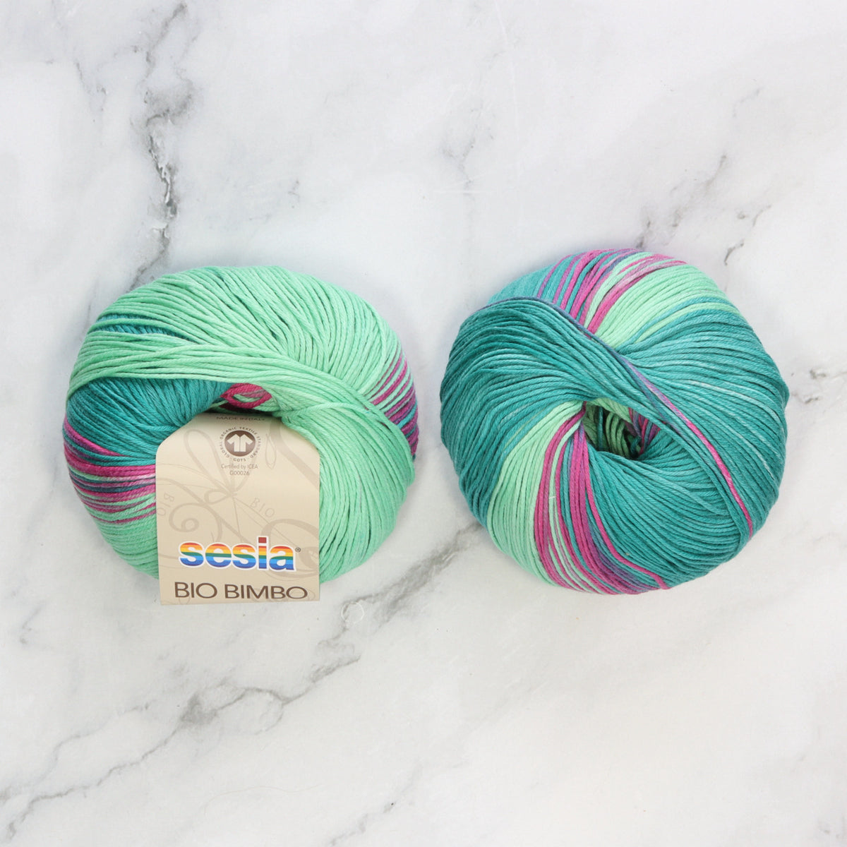 Sesia Bio Bimbo in colourway Mermaid – 4ply weight cotton yarn