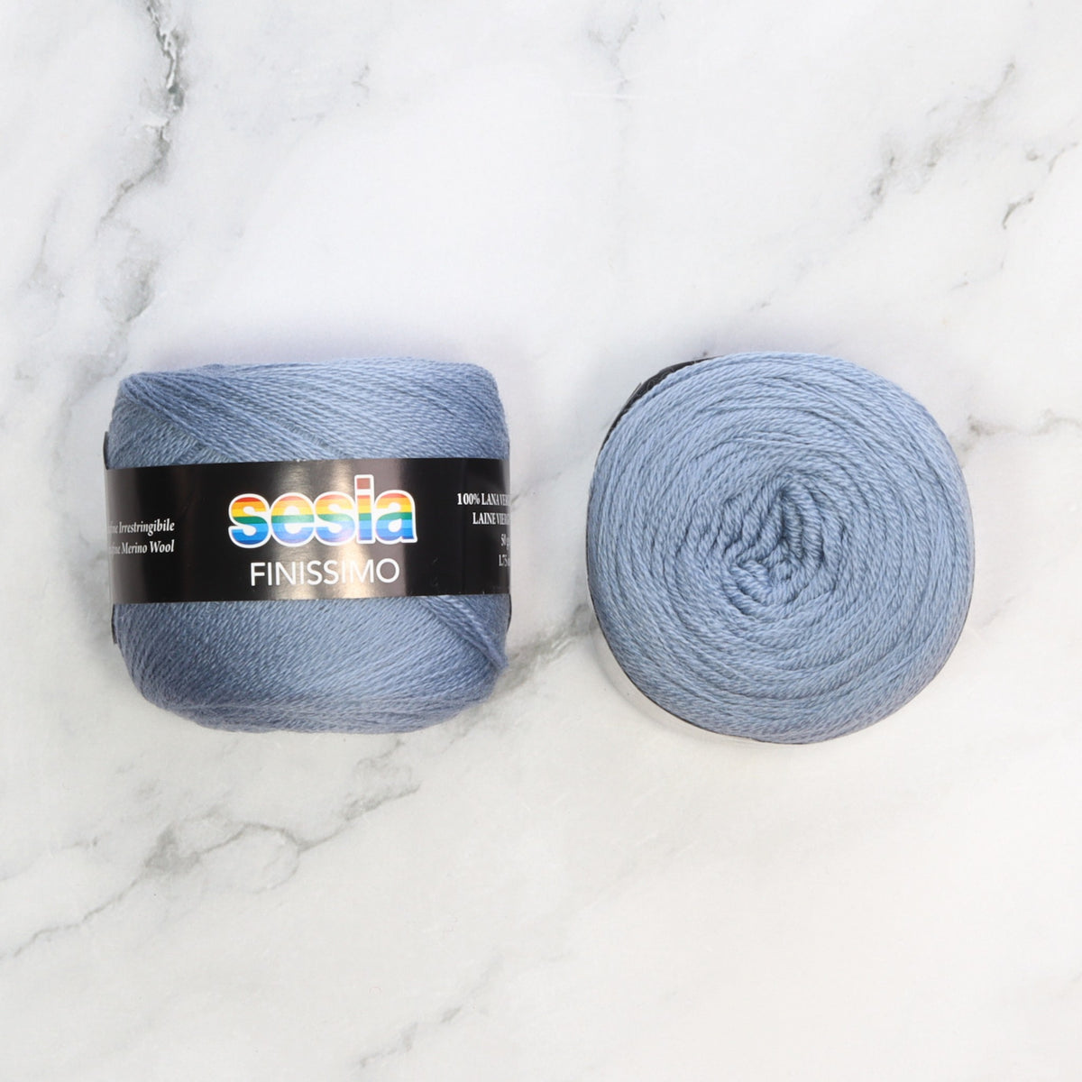 Sesia Finissimo Lace in colourway Mist – 2ply weight wool yarn