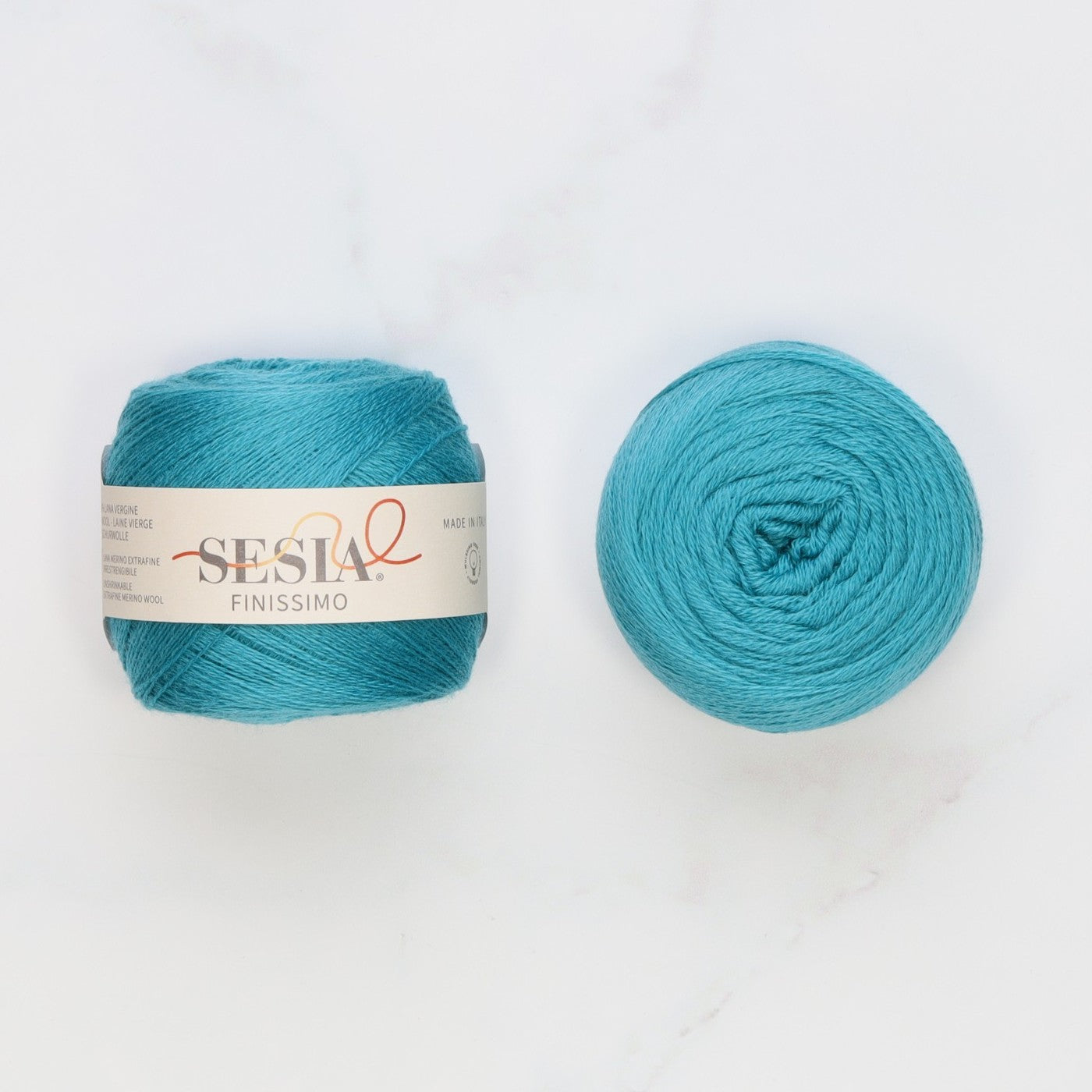 Sesia Finissimo Lace in colourway Turquoise – 2ply weight wool yarn