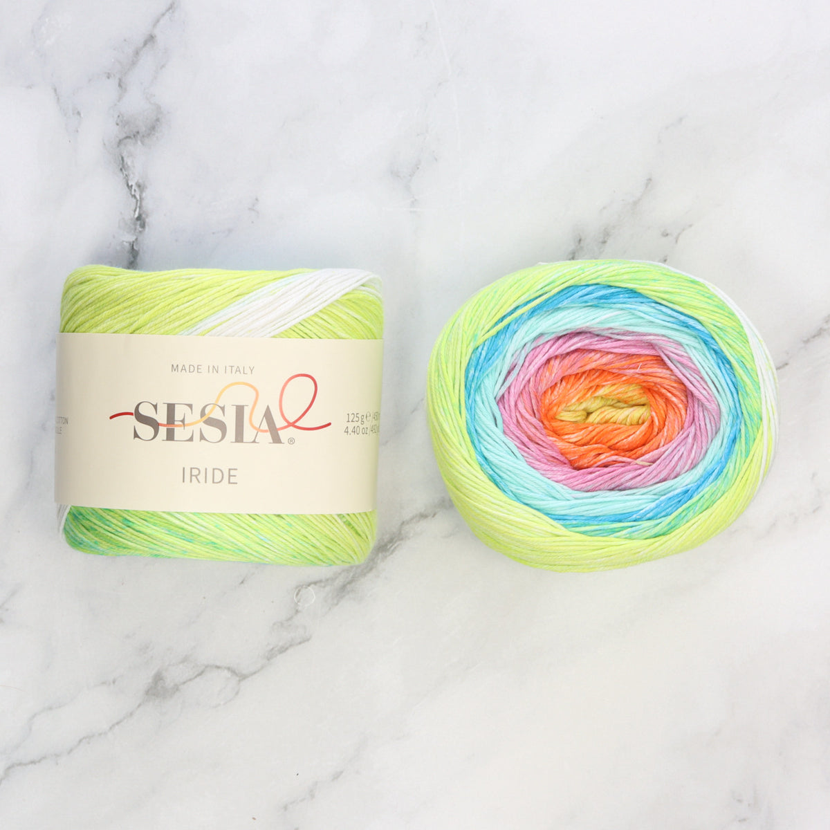 Sesia Iride 4ply in colourway Tropical Fiesta – 4ply weight cotton yarn