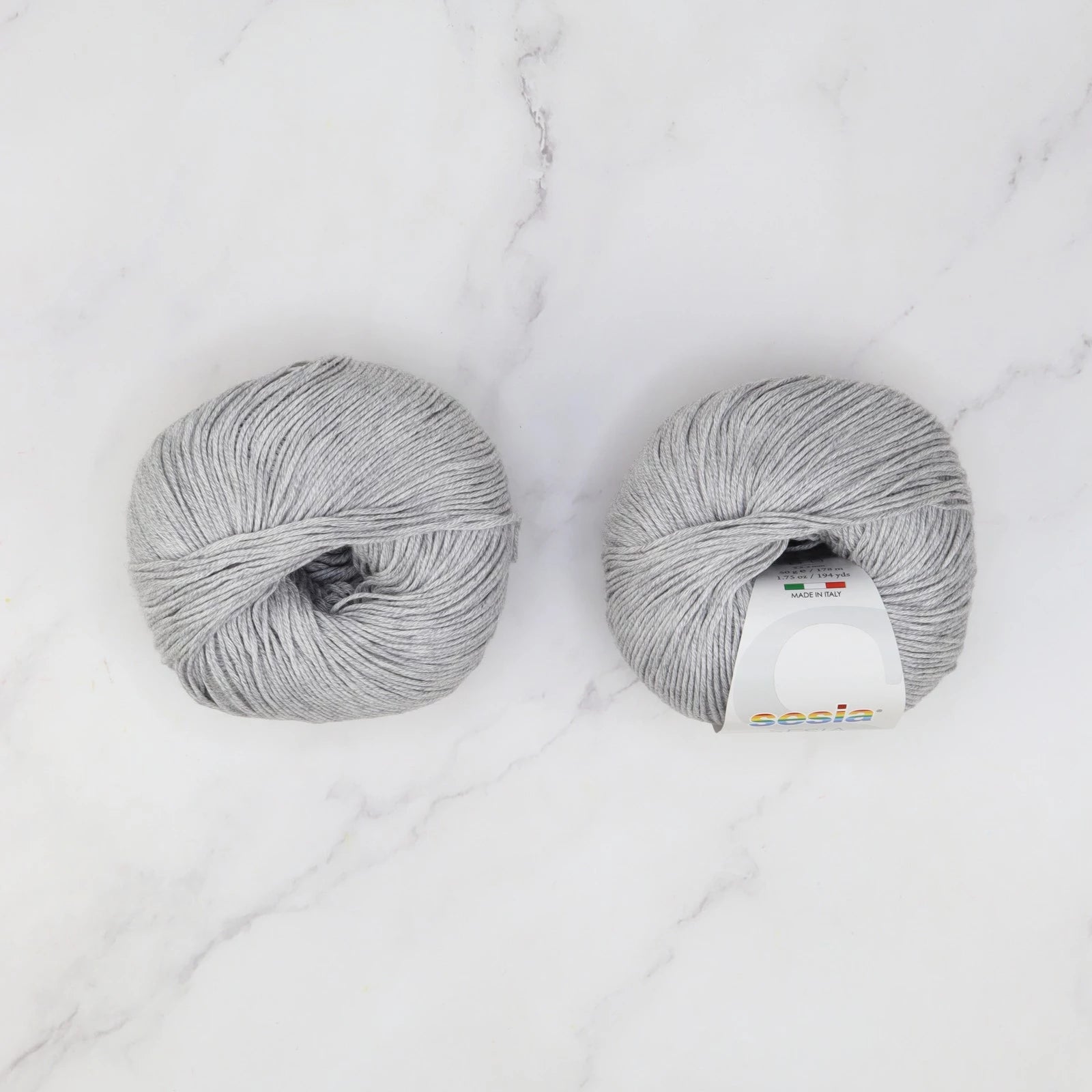 Sesia Jeans in colourway Silver – 4ply weight cotton yarn