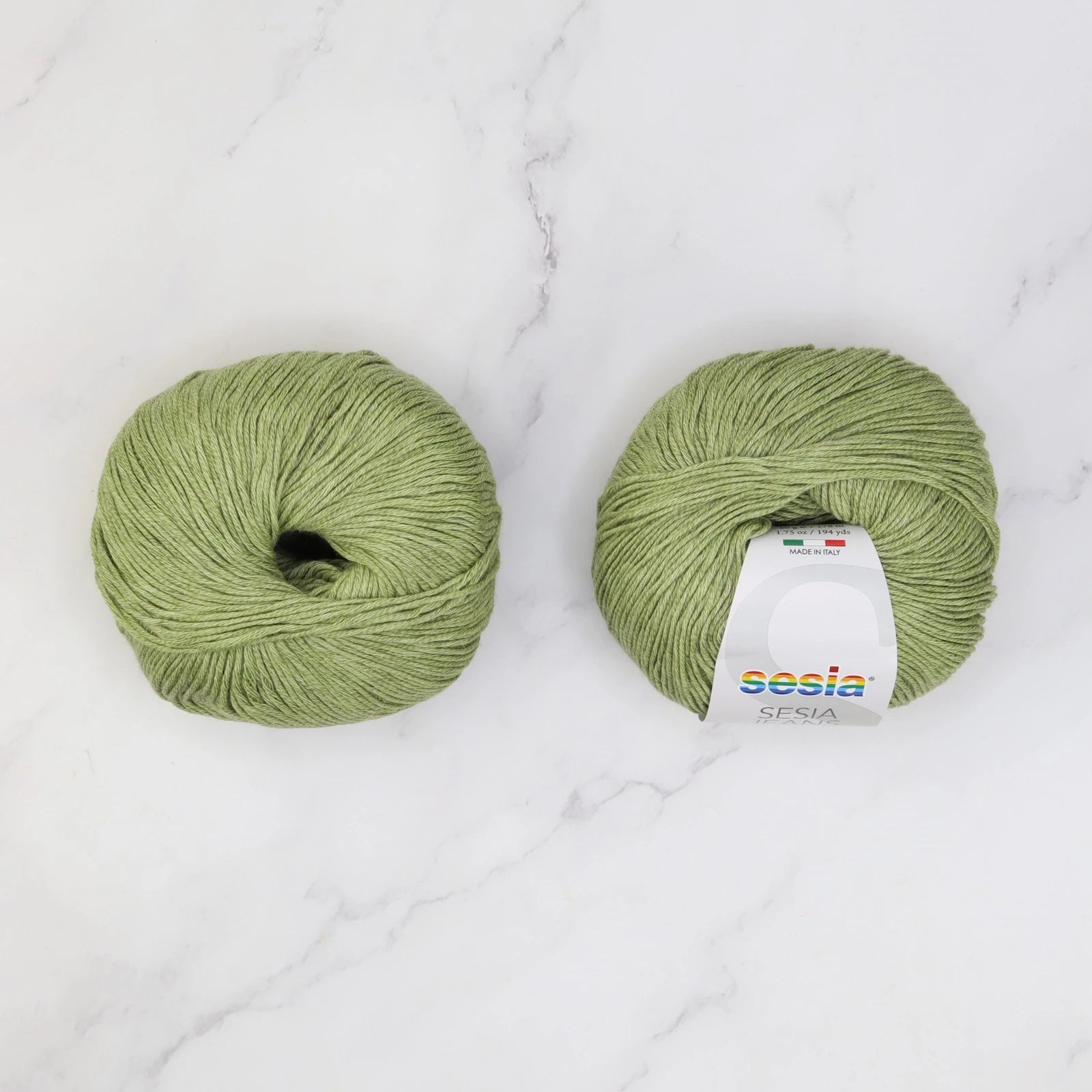 Sesia Jeans in colourway Leaf – 4ply weight cotton yarn