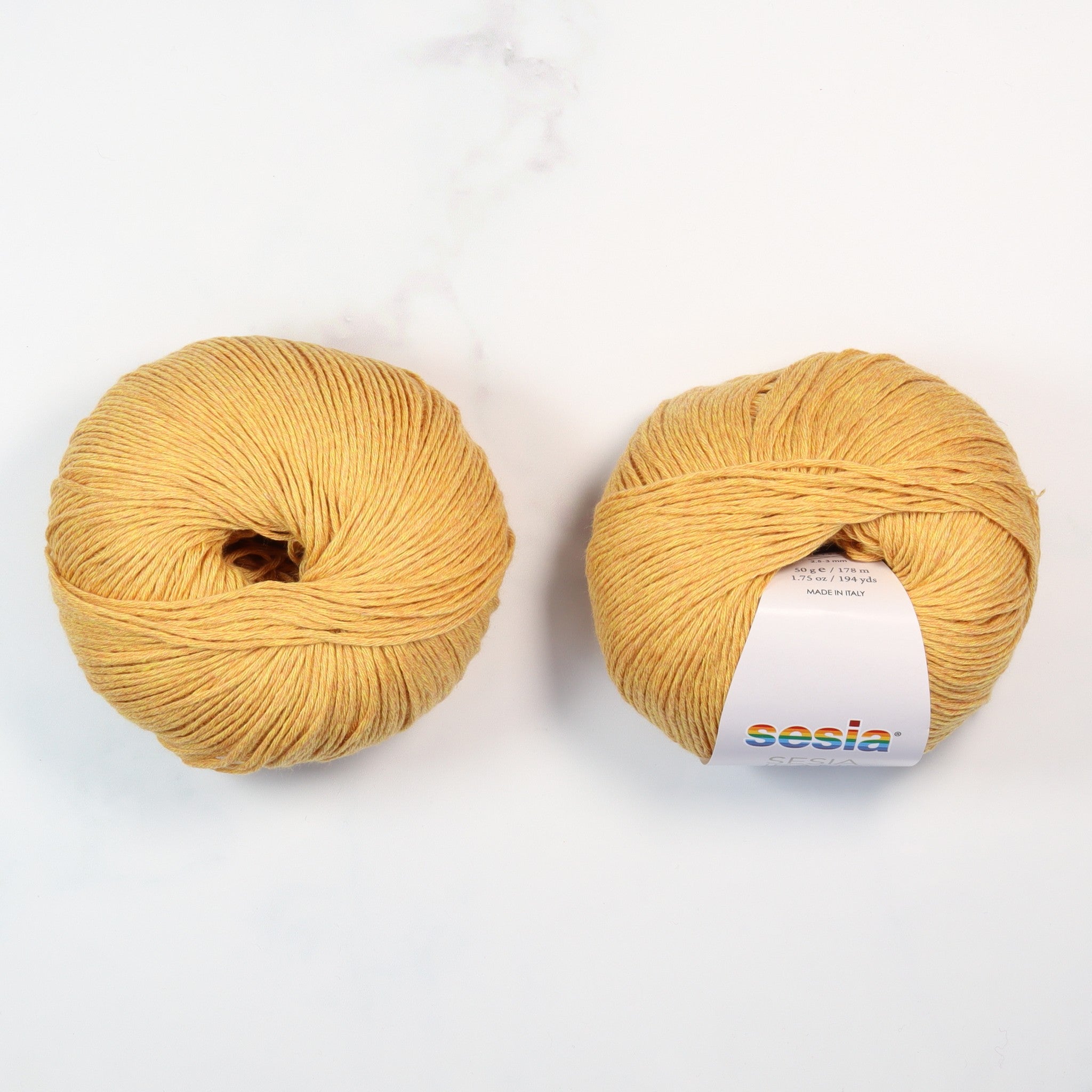 Sesia Jeans in colourway Sunshine – 4ply weight cotton yarn