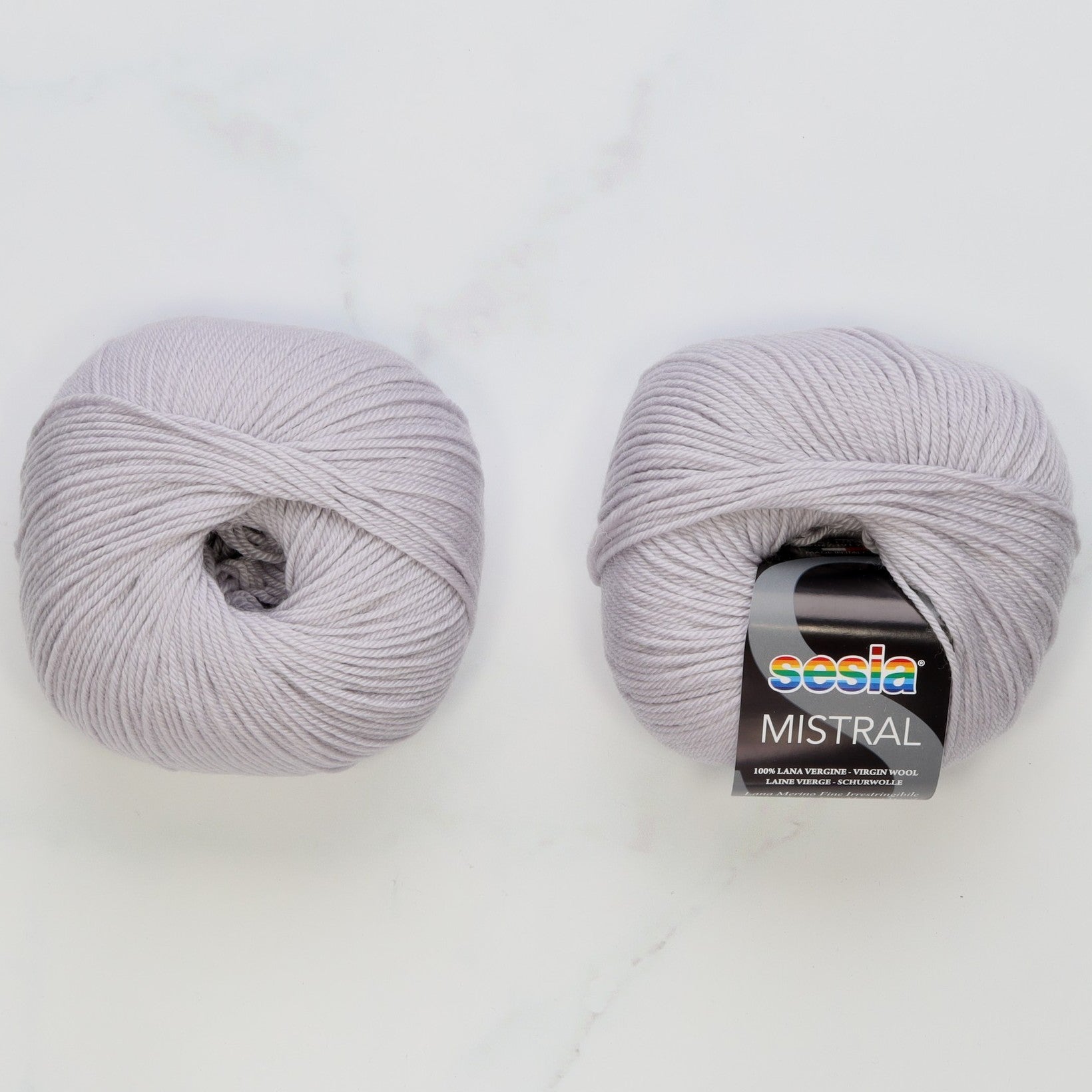 Sesia Mistral in colourway Pale Grey – 4ply weight wool yarn