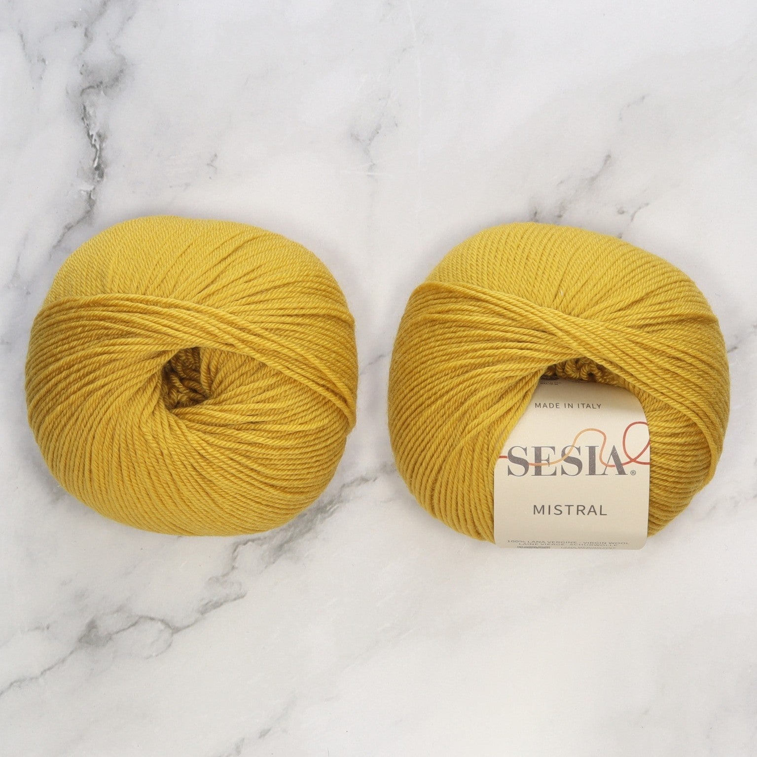 Sesia Mistral in colourway Mustard – 4ply weight wool yarn