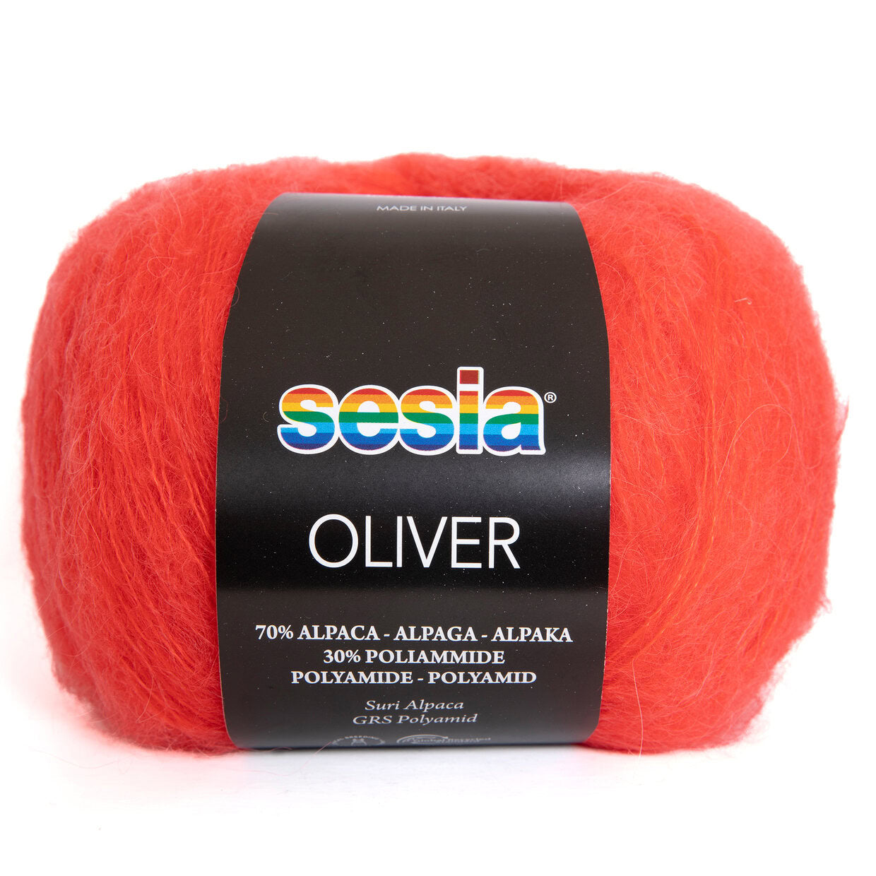 Sesia Oliver in colourway Tangerine – 2ply weight alpaca, nylon yarn