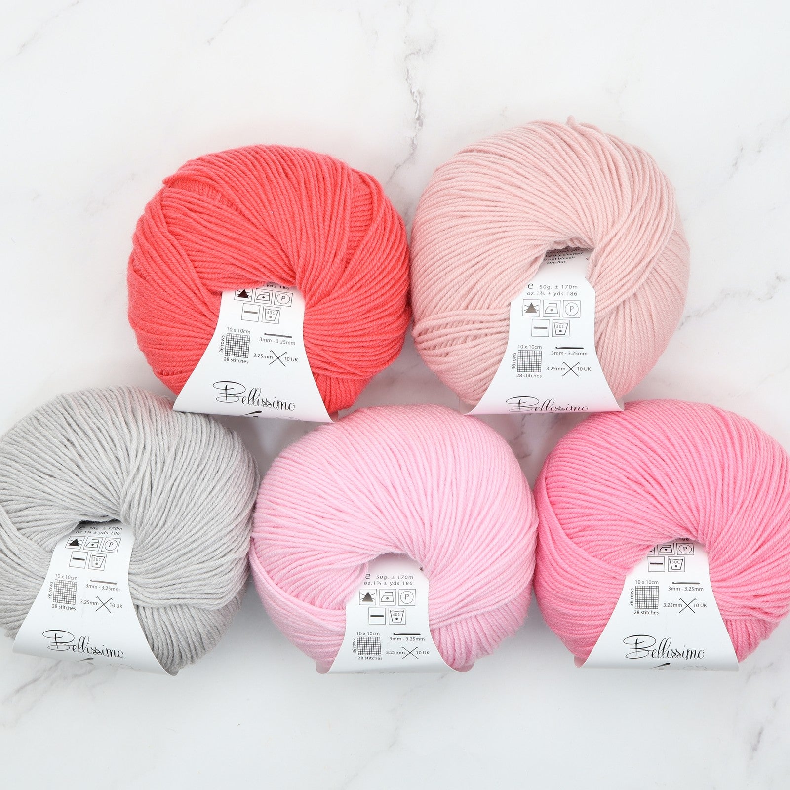 Westknits Shawlography kit in Bellissimo 4, colourway Watermelon Blush