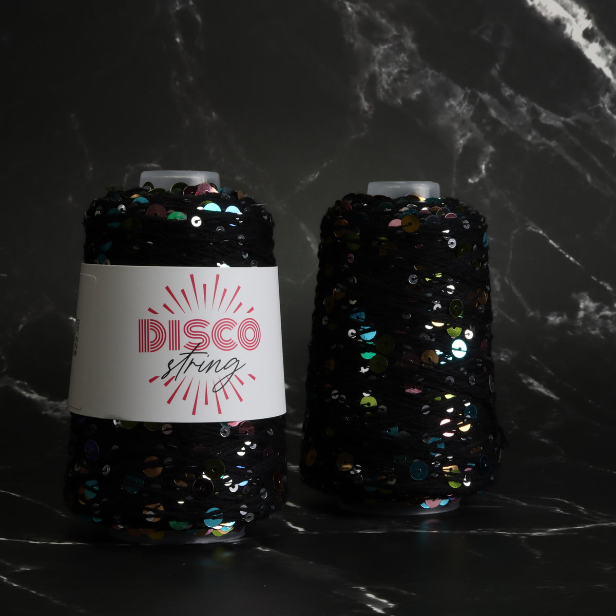 Stitch Lane Yarns Disco String in colourway Black Rainbow – 5ply weight cotton yarn