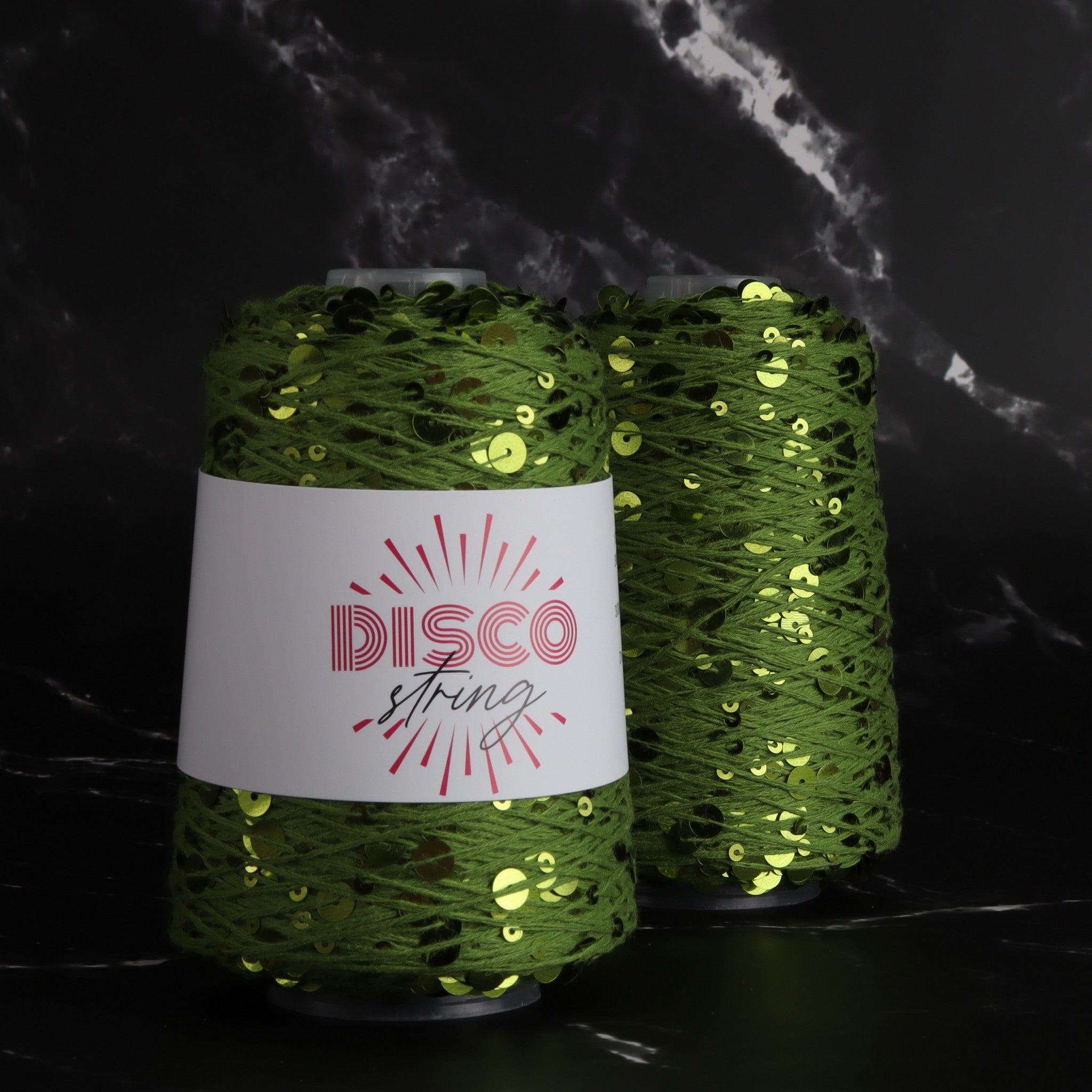 Stitch Lane Yarns Disco String in colourway Groove Machine Green – 5ply weight cotton yarn