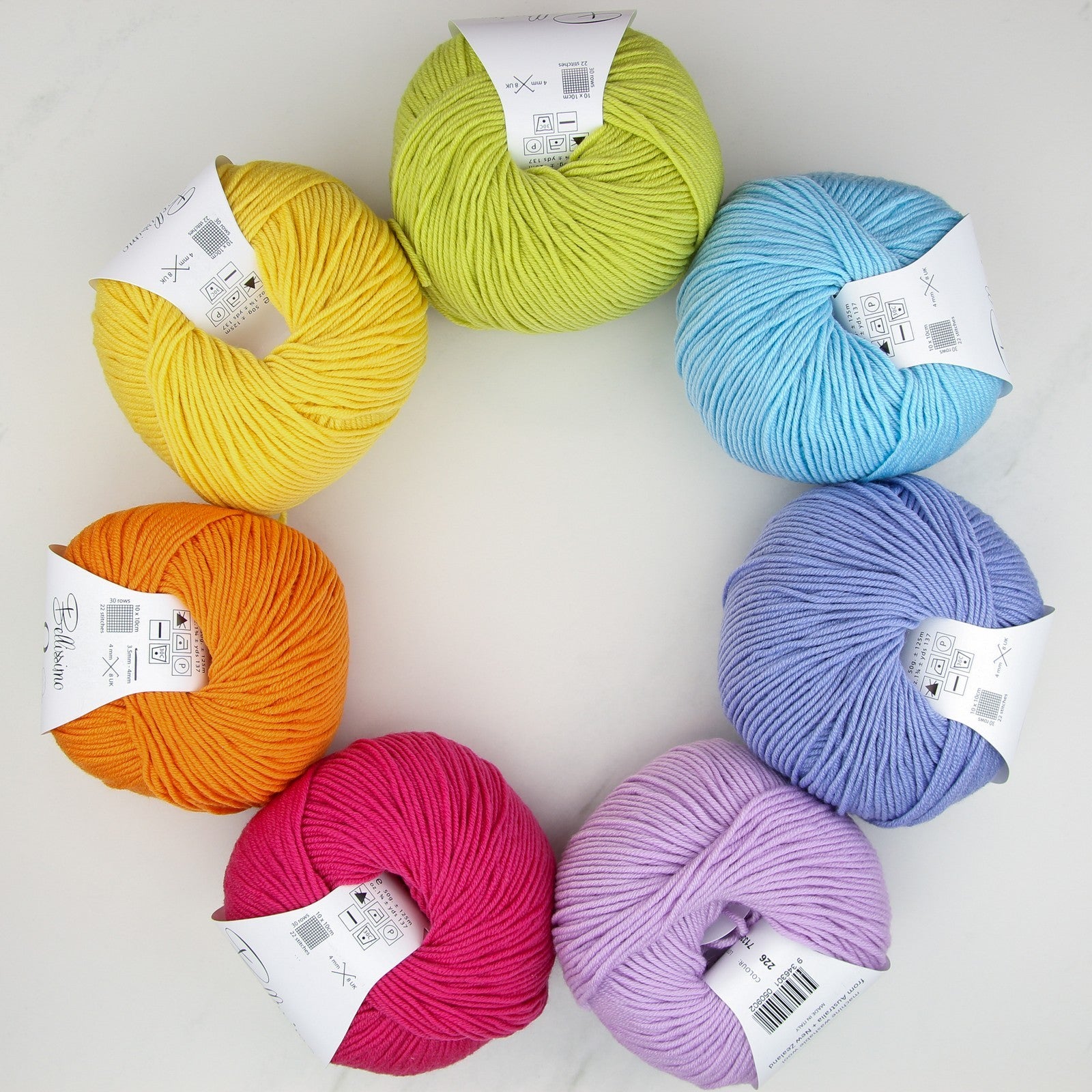 Garter Baby Blanket kit, colourway Pale Rainbow