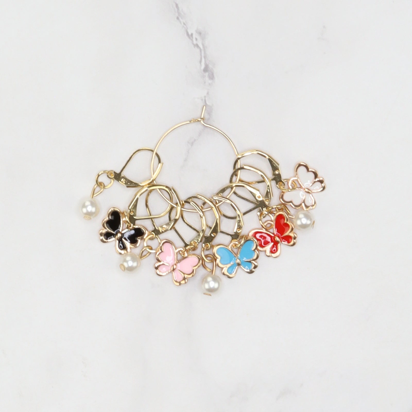 Skein Sisters Enamel Stitch Markers - Various Styles – Butterfly Pearl