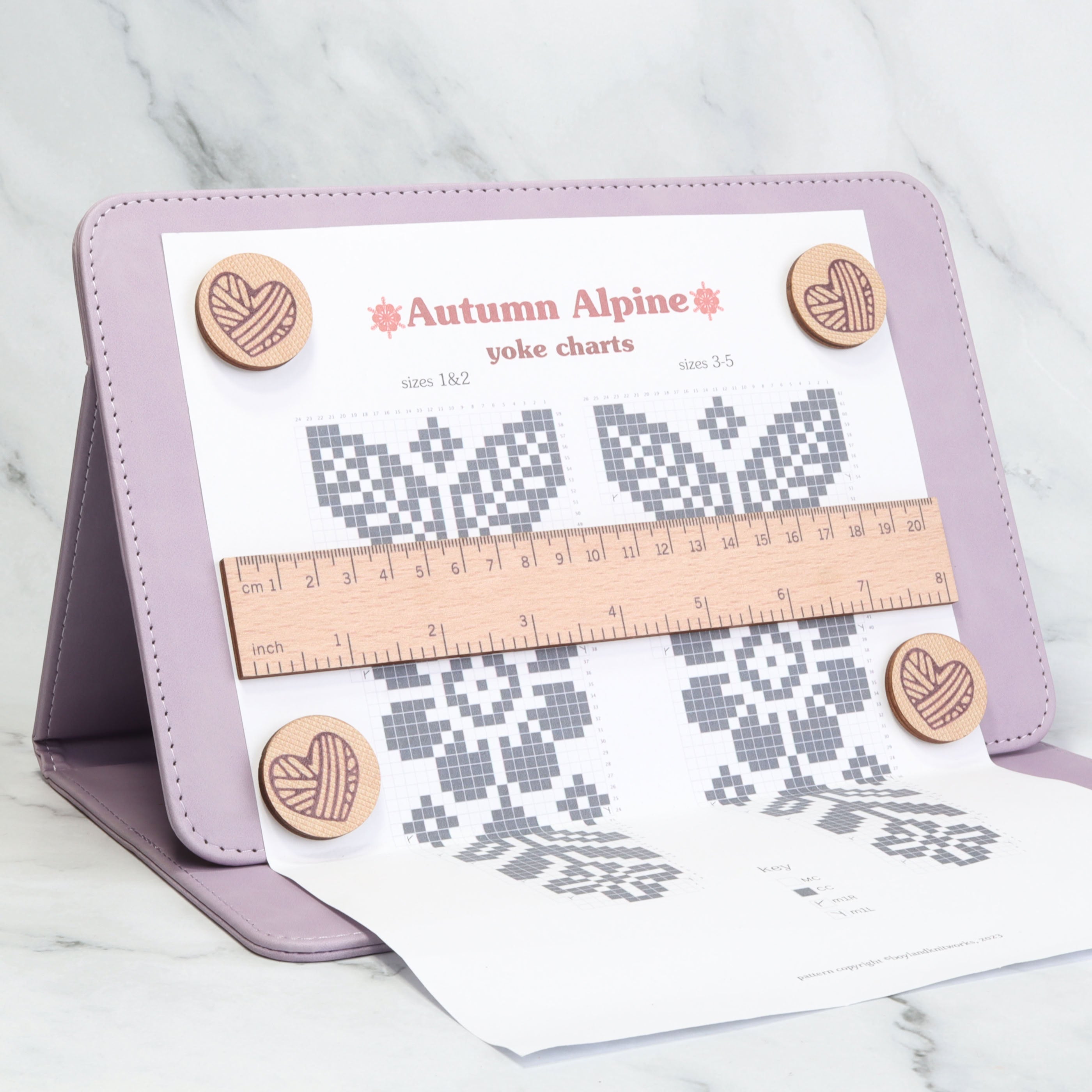 Skein Sisters Magnetic Pattern/Chart Holder – Purple