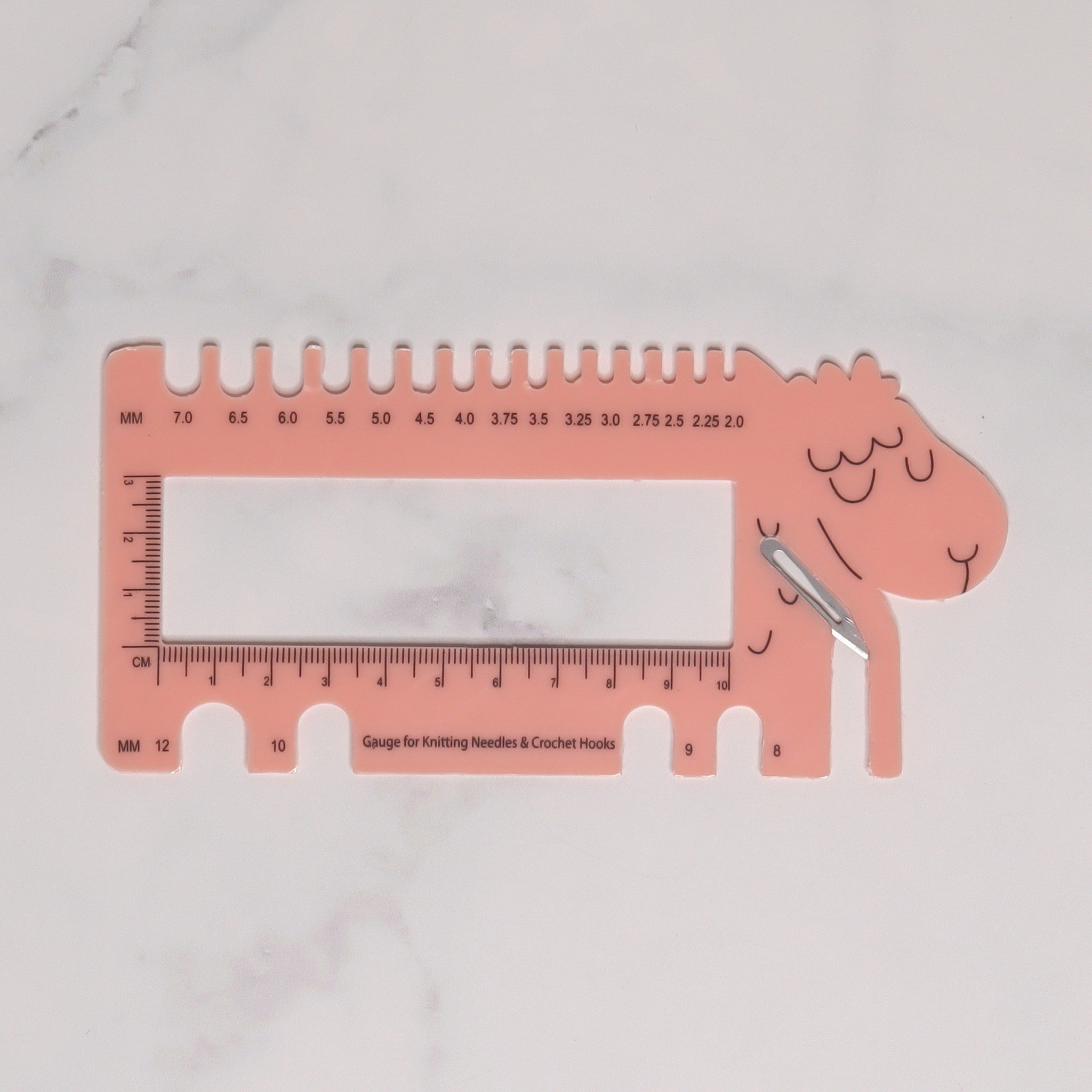 Skein Sisters Sheepy Gauge Ruler Cutter – Pink