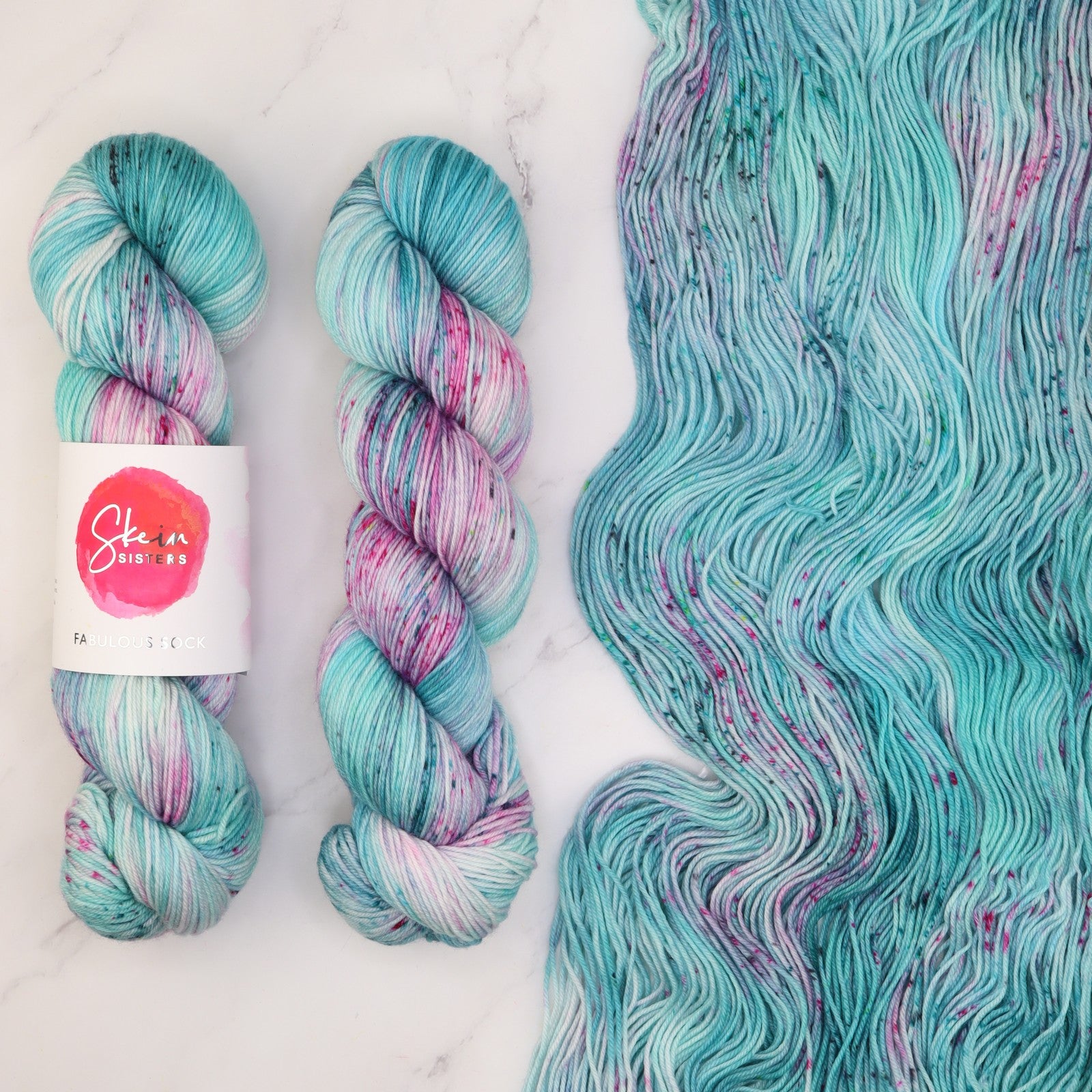 Skein Sisters Fabulous Sock in colourway Bibble – 4ply weight merino, nylon yarn