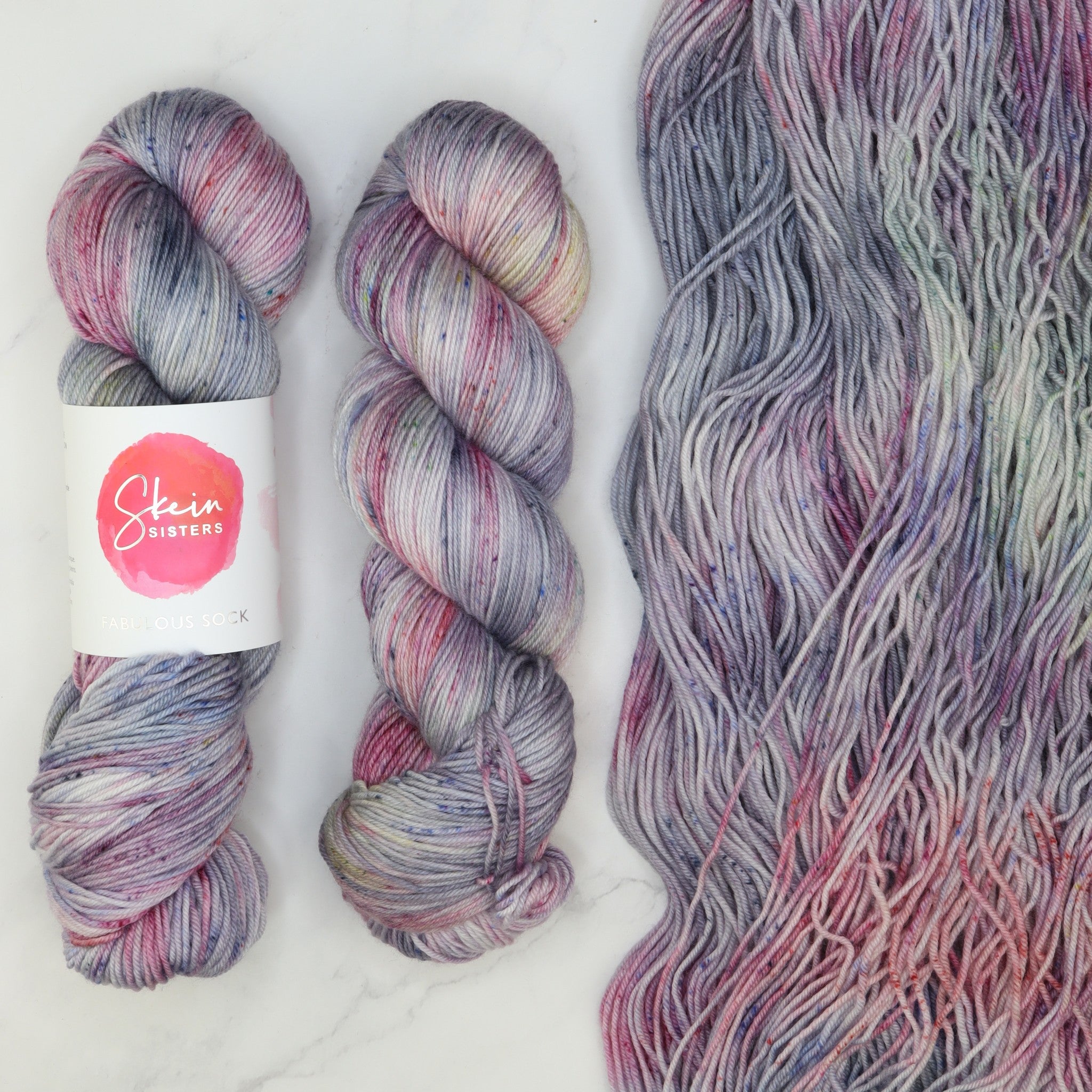 Skein Sisters Fabulous Sock in colourway Cloud Cover – 4ply weight merino, nylon yarn