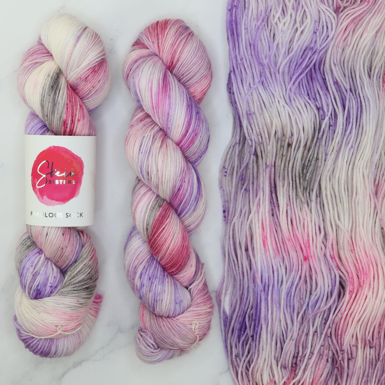 Skein Sisters Fabulous Sock in colourway Fairy Dust – 4ply weight merino, nylon yarn