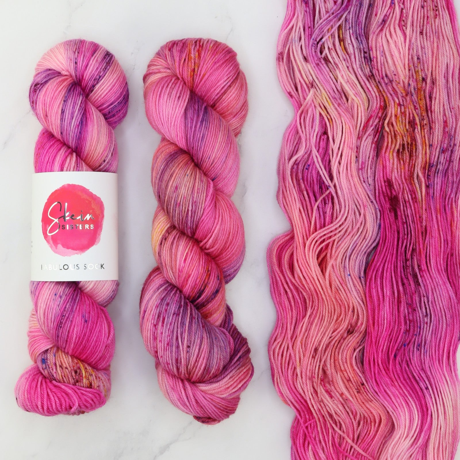 Skein Sisters Fabulous Sock in colourway Jellyroll – 4ply weight merino, nylon yarn