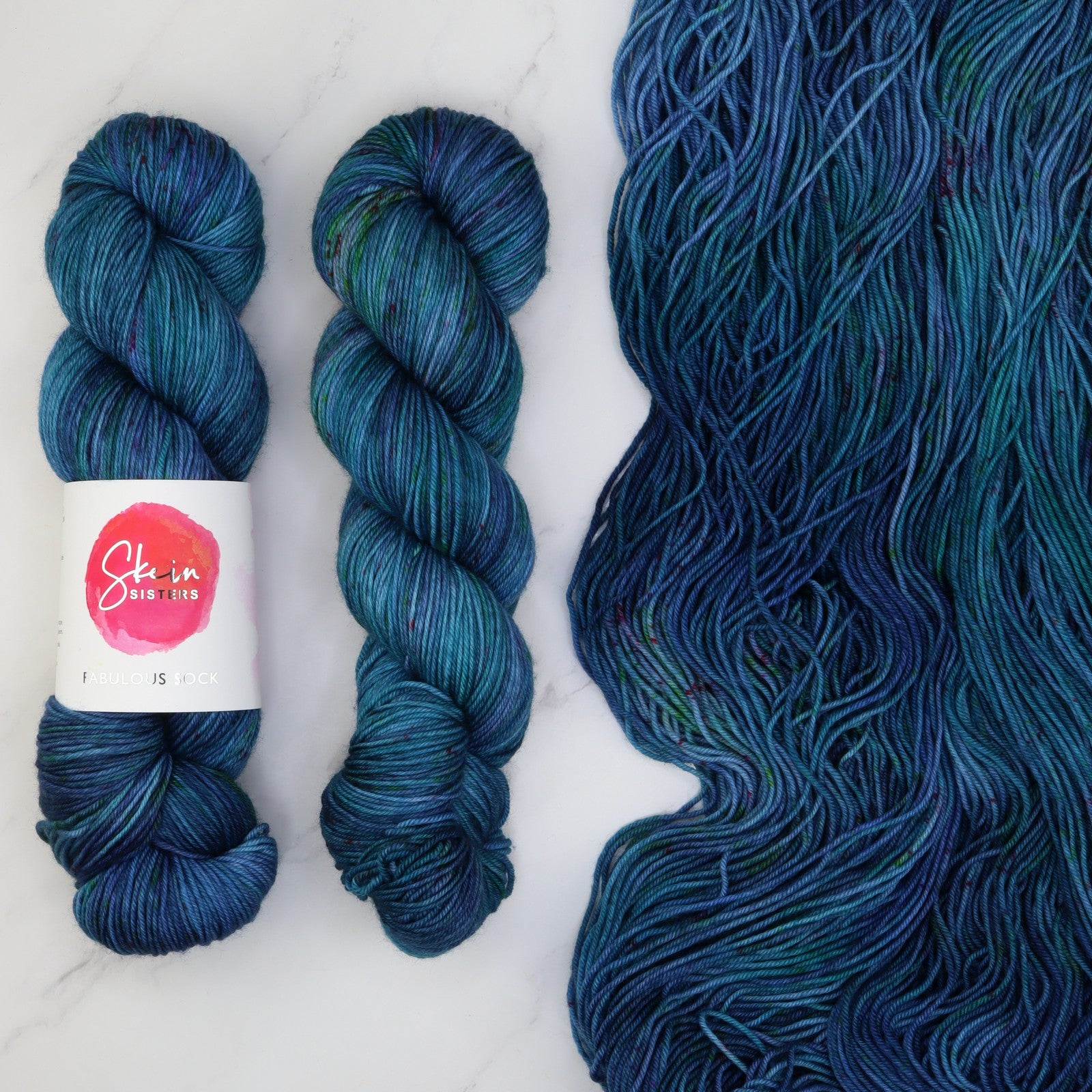 Skein Sisters Fabulous Sock in colourway Oceanic – 4ply weight merino, nylon yarn