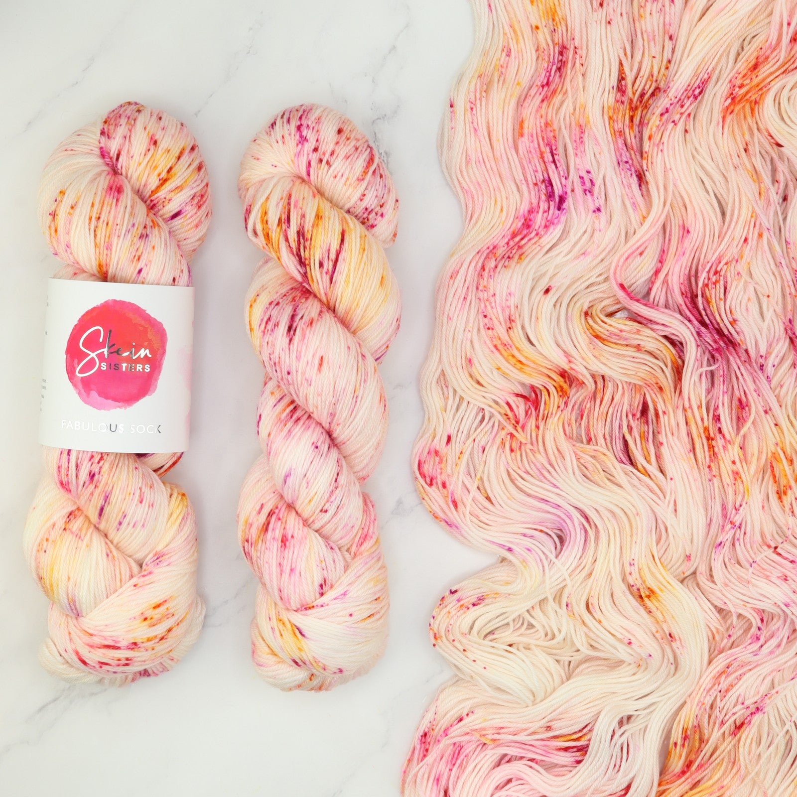 Skein Sisters Fabulous Sock in colourway Pink Pixel – 4ply weight merino, nylon yarn