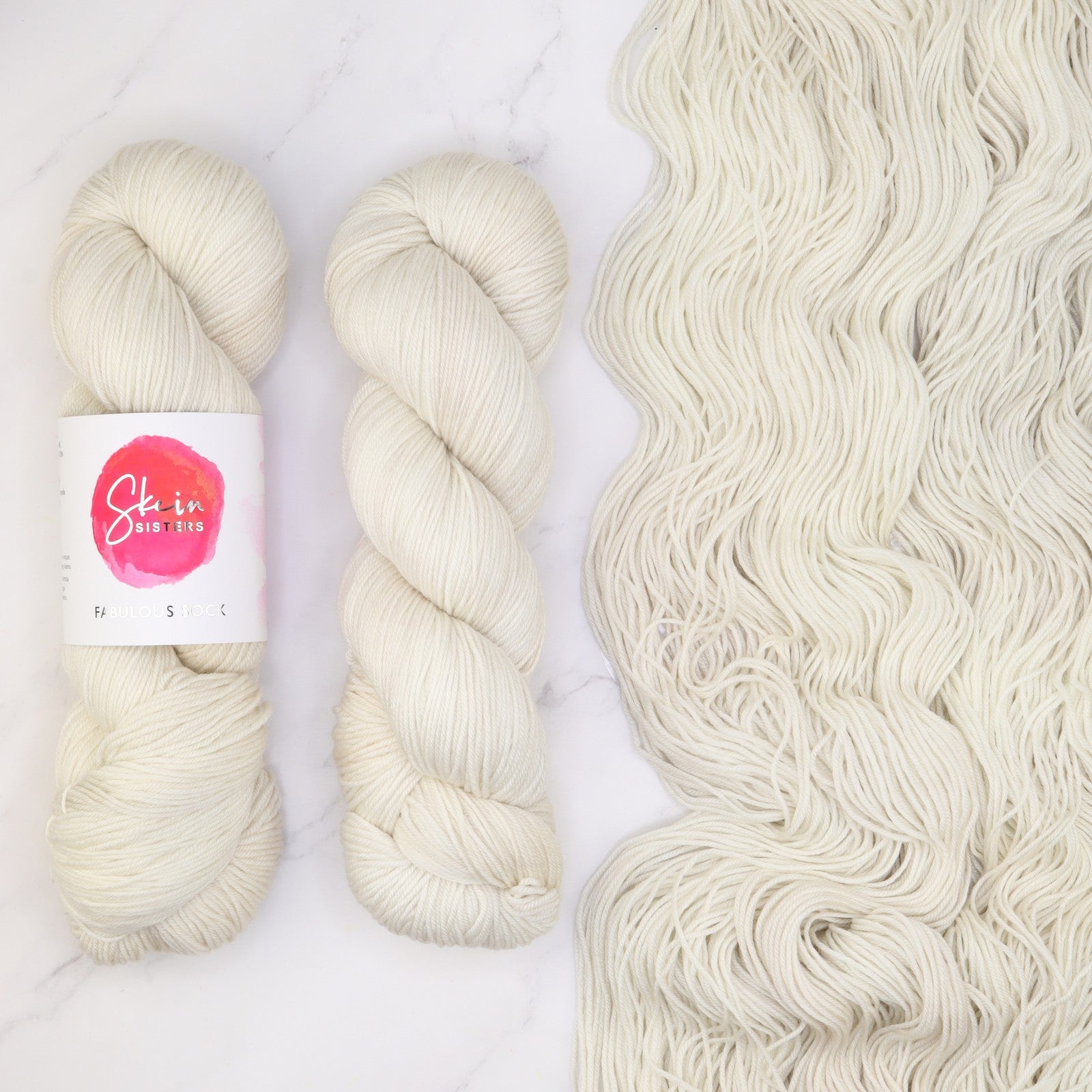 Skein Sisters Fabulous Sock in colourway Purly Pearl – 4ply weight merino, nylon yarn