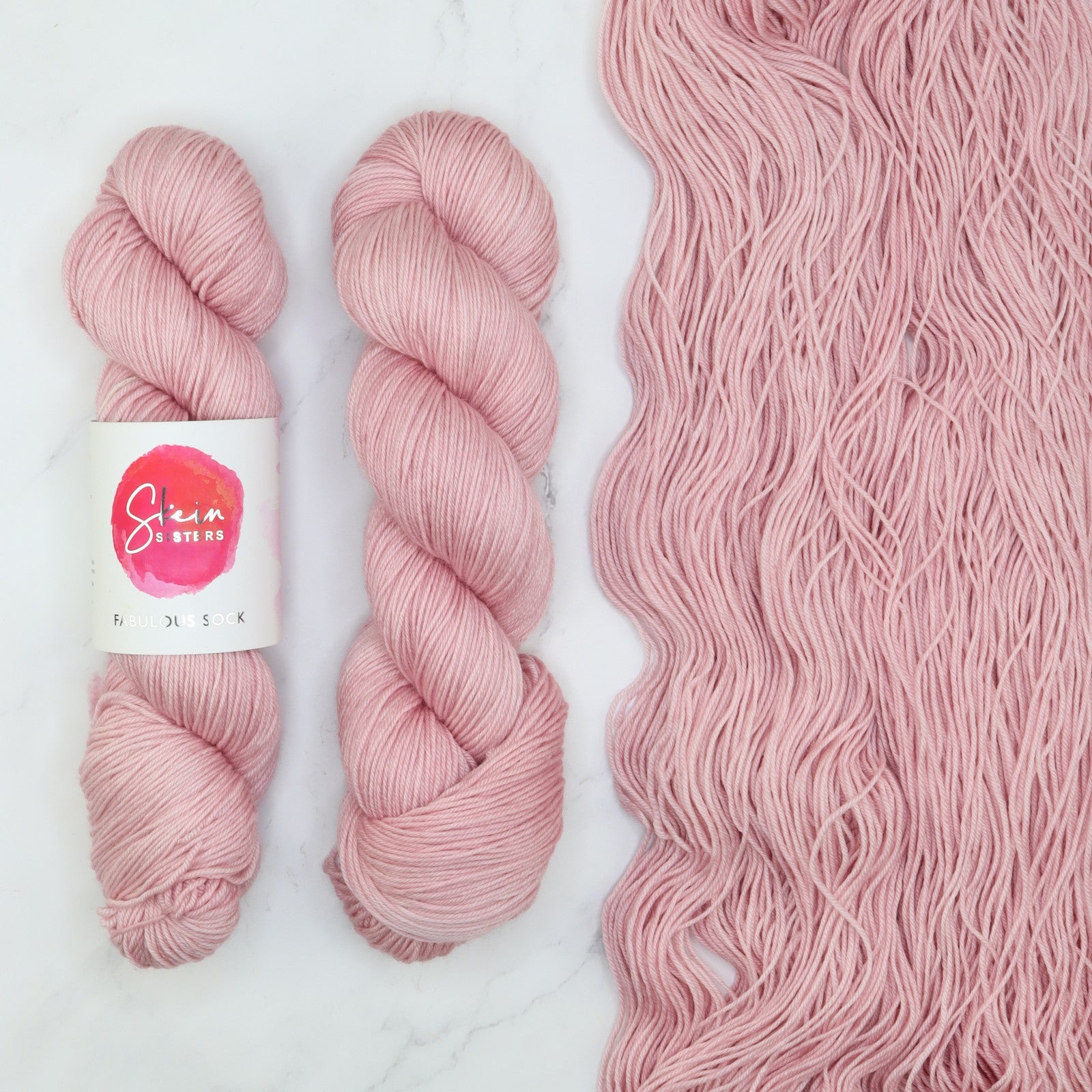 Skein Sisters Fabulous Sock in colourway Rosy Tea – 4ply weight merino, nylon yarn