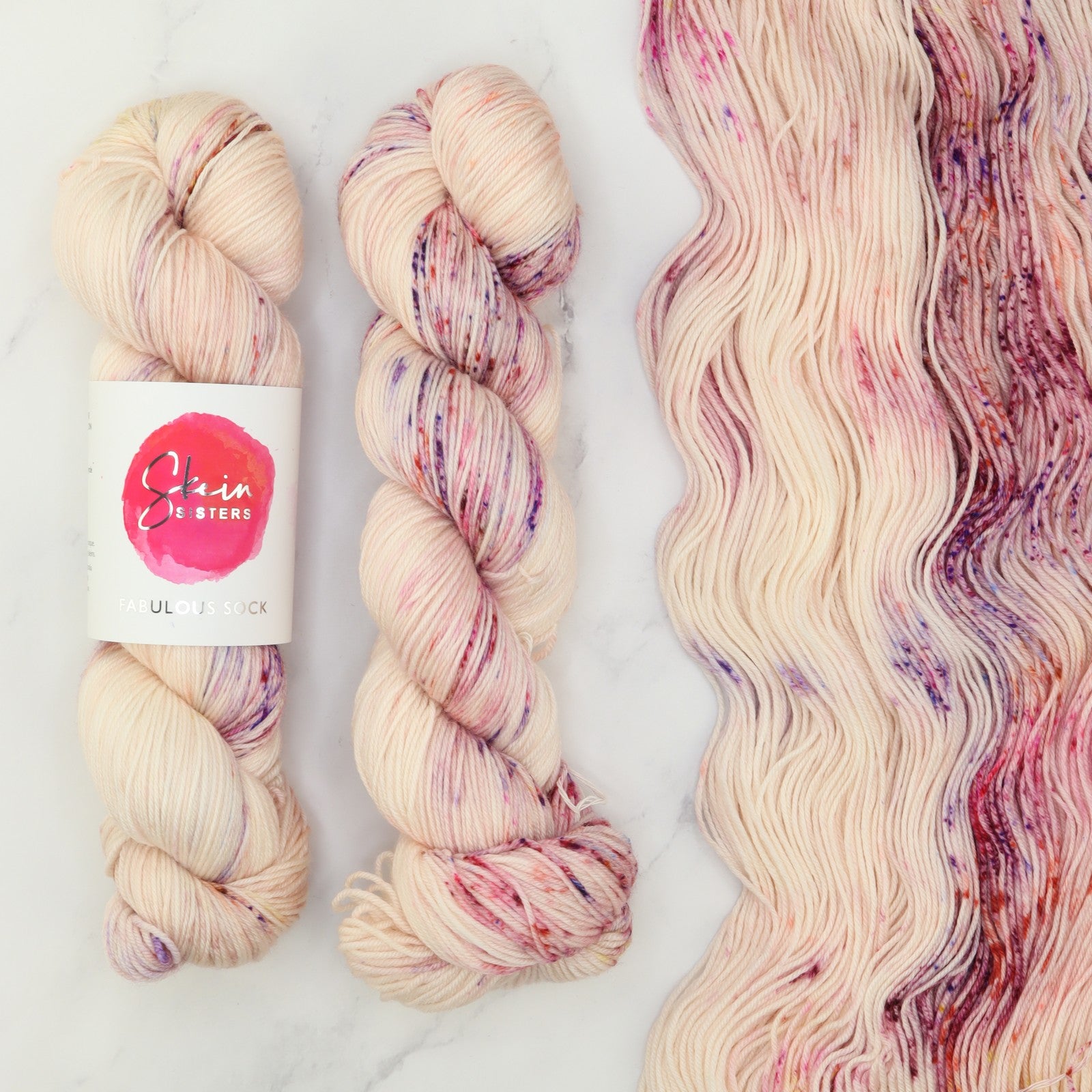Skein Sisters Fabulous Sock in colourway Seashell – 4ply weight merino, nylon yarn