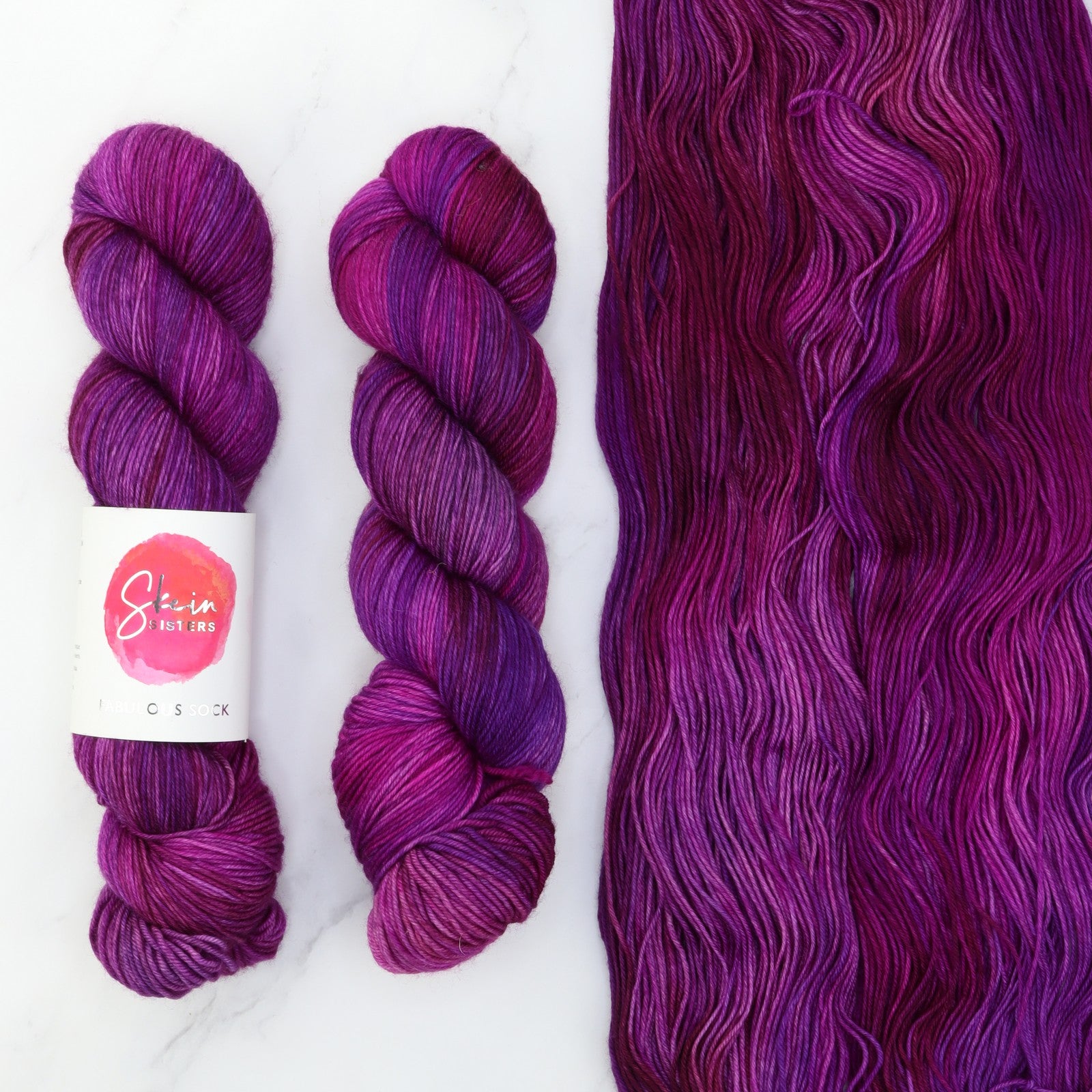 Skein Sisters Fabulous Sock in colourway Sorcery – 4ply weight merino, nylon yarn