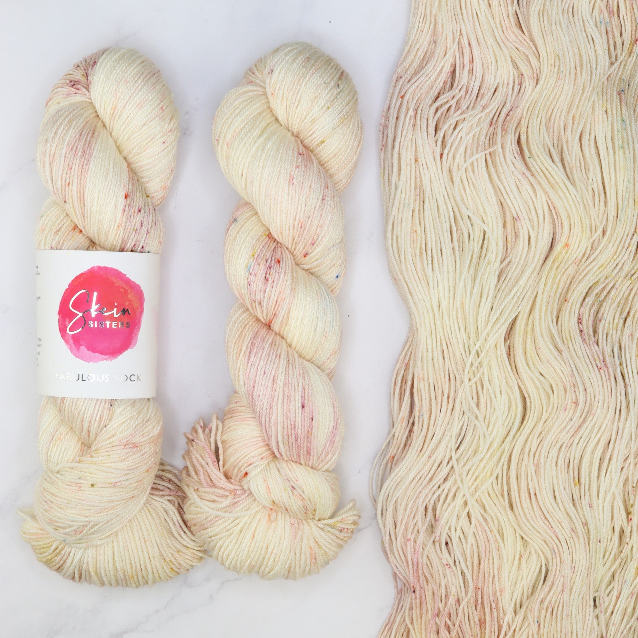 Skein Sisters Fabulous Sock in colourway Strawberry Moon – 4ply weight merino, nylon yarn