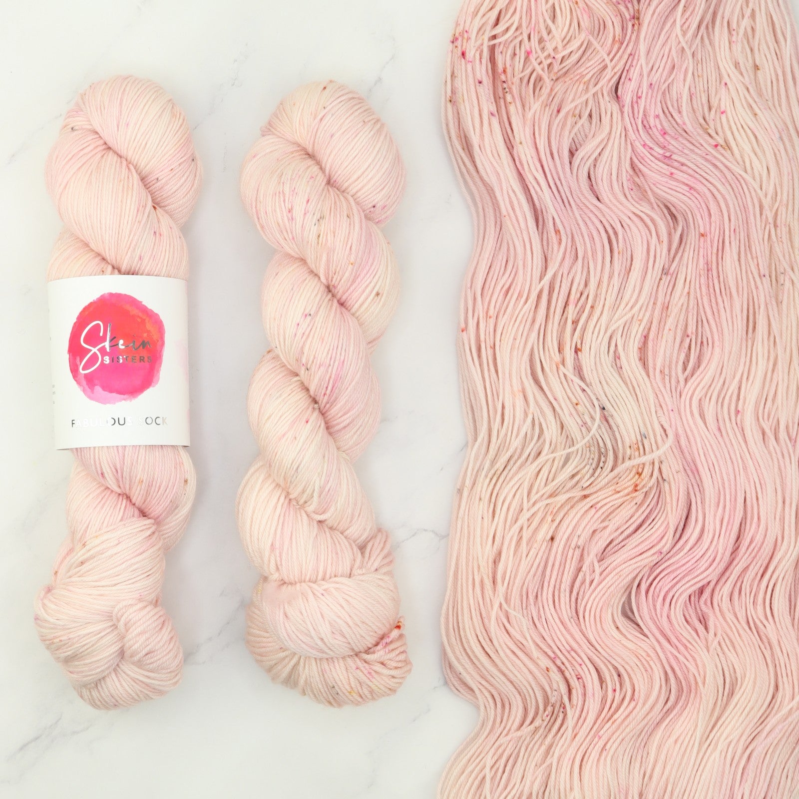 Skein Sisters Fabulous Sock in colourway Sweet Peach – 4ply weight merino, nylon yarn