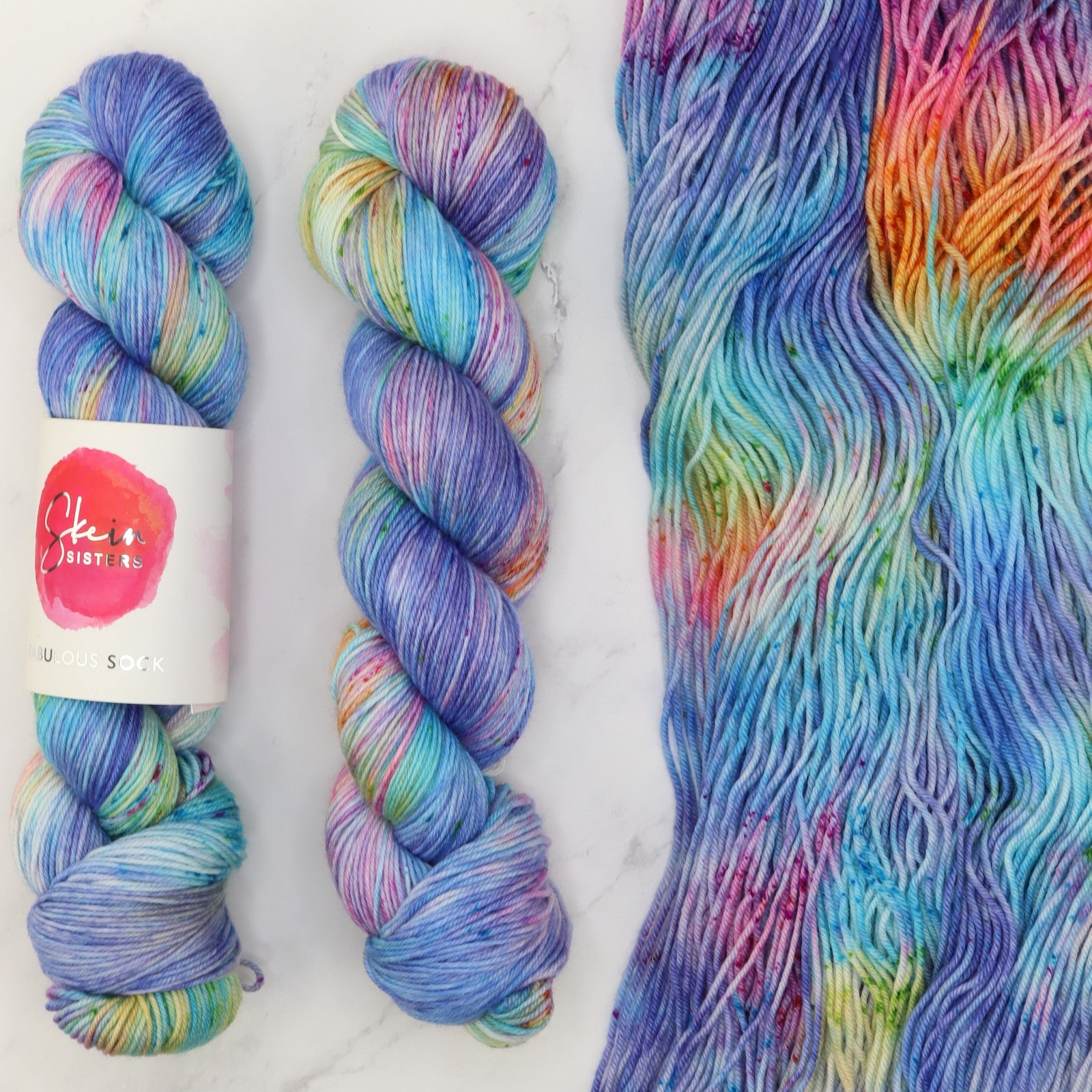 Skein Sisters Fabulous Sock in colourway Wishing Well – 4ply weight merino, nylon yarn