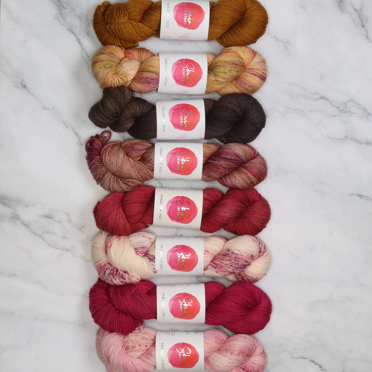 Westknits MKAL 2026 Color Kaleidoscope Kit in Skein Sisters Fabulous Sock, colourway Honey Rose
