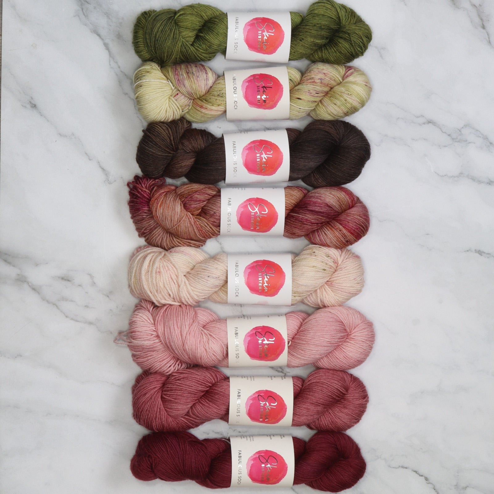 Westknits MKAL 2026 Color Kaleidoscope Kit in Skein Sisters Fabulous Sock, colourway Sisterhood