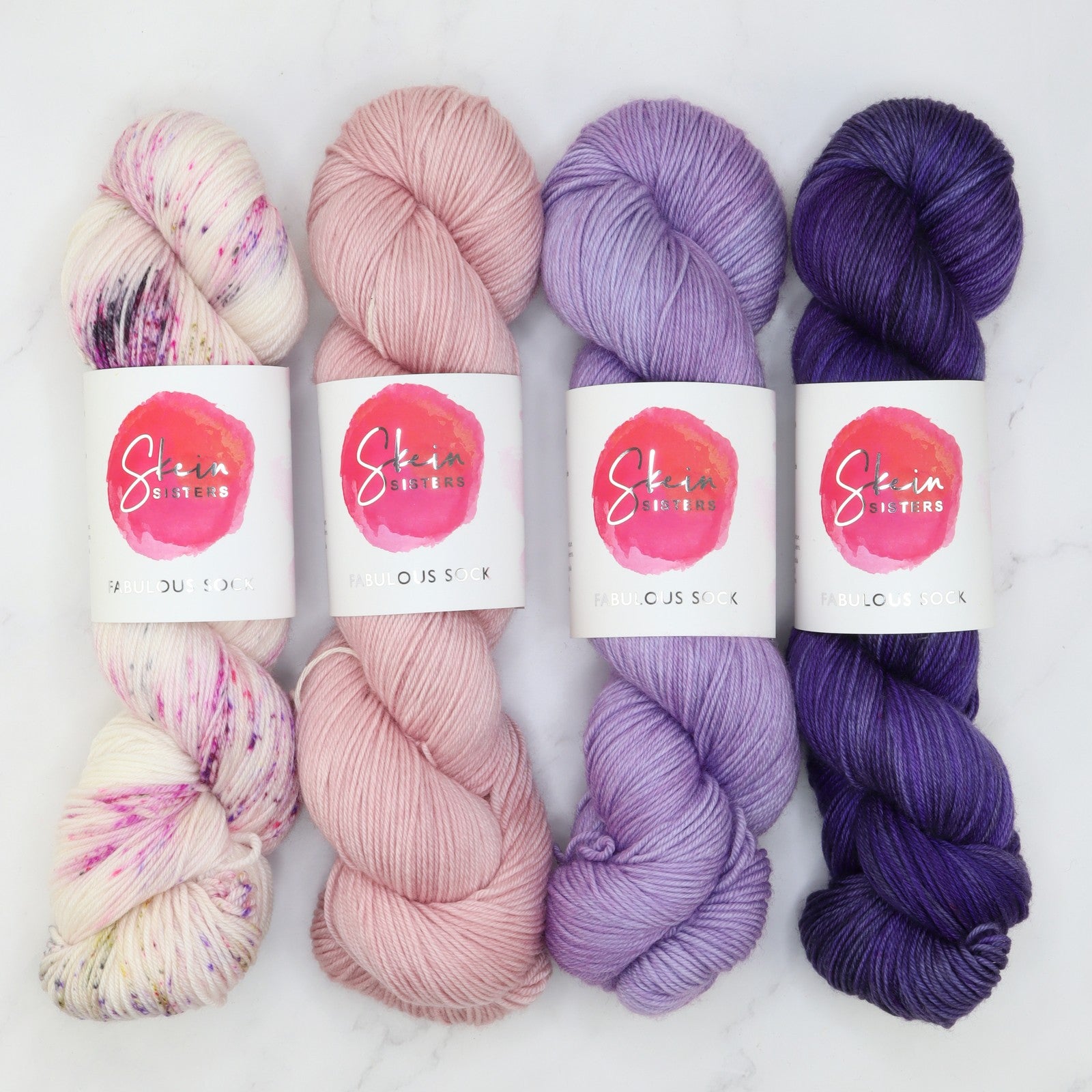 Fabulous Sock Gradient Sets in colourway Jacaranda – 4ply weight merino, nylon yarn