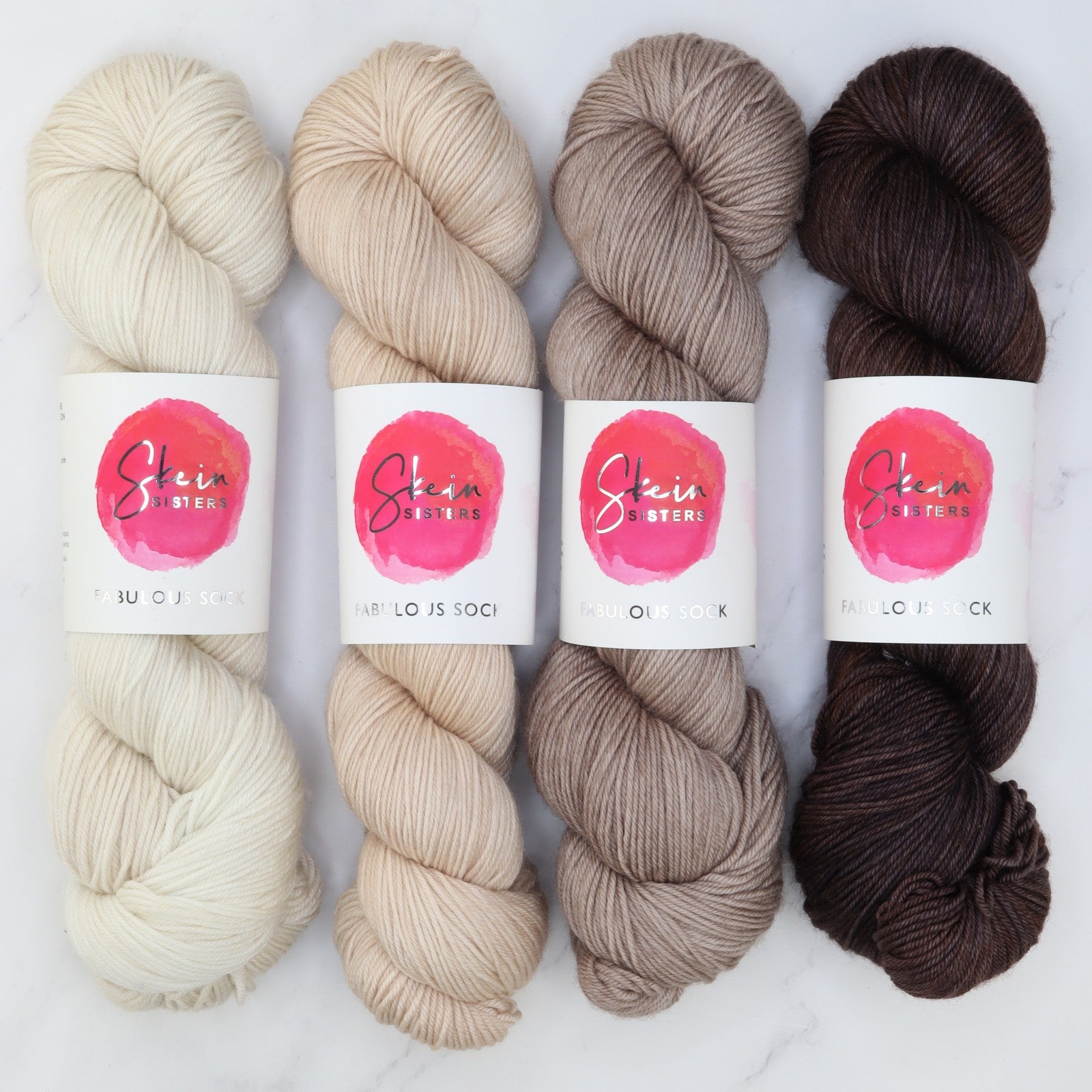 Fabulous Sock Gradient Sets in colourway Cafe Latte – 4ply weight merino, nylon yarn