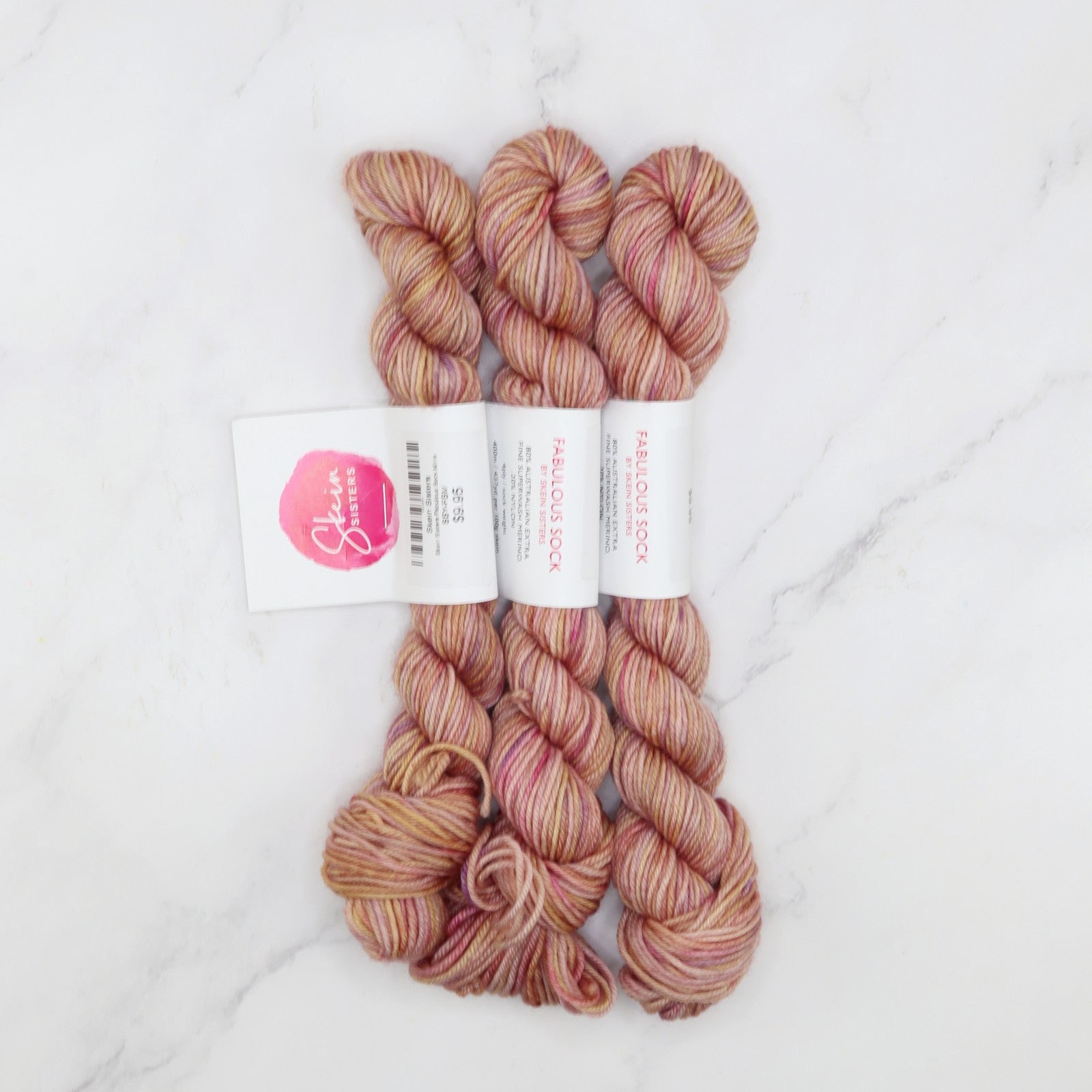 Skein Sisters Fabulous Sock Minis 20g/80m in colourway Clay – 4ply weight merino, nylon yarn