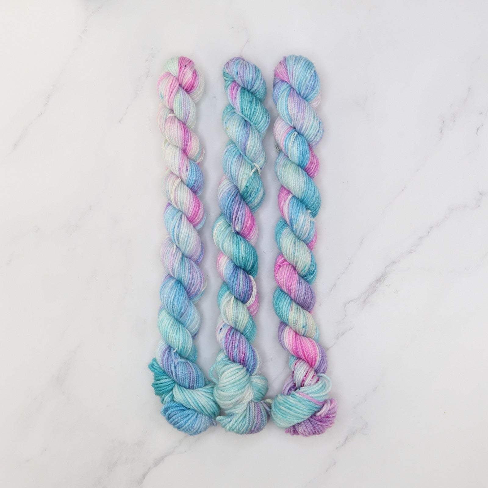 Skein Sisters Fabulous Sock Minis 20g/80m in colourway Mermaidia – 4ply weight merino, nylon yarn