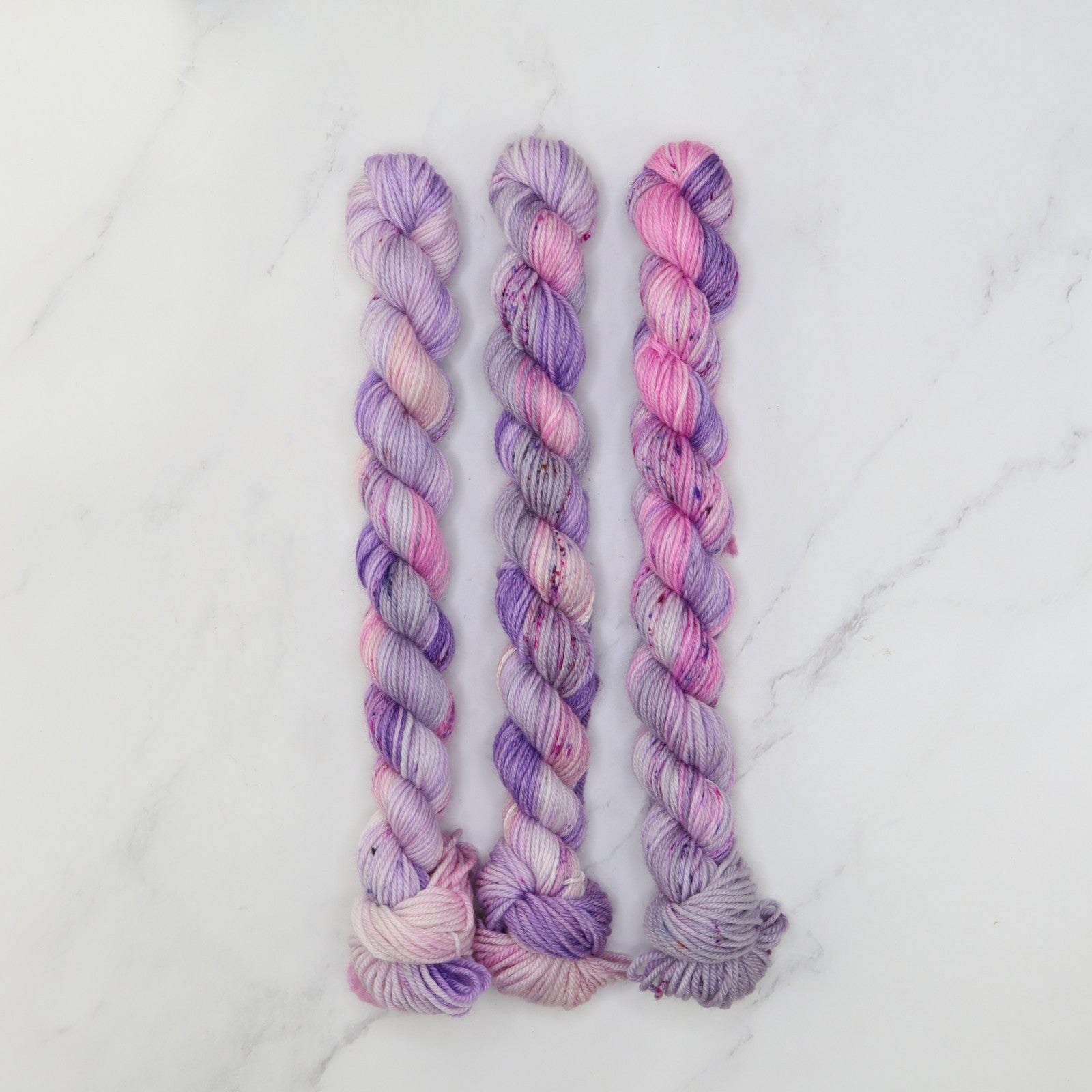 Skein Sisters Fabulous Sock Minis 20g/80m in colourway Twilight Bloom – 4ply weight merino, nylon yarn