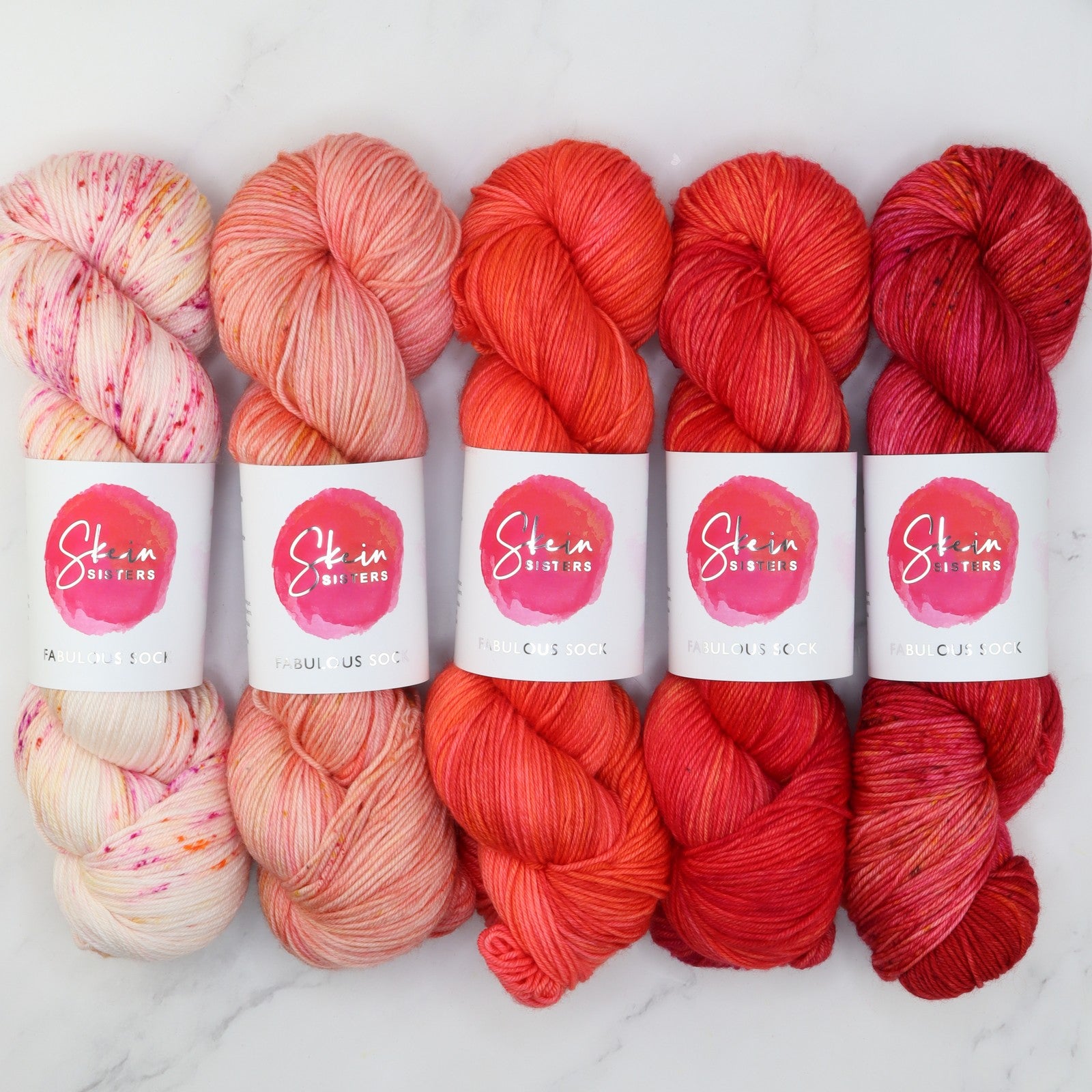 Glittering Snowscape Shawl kit in Fabulous Sock, colourway Heatwave