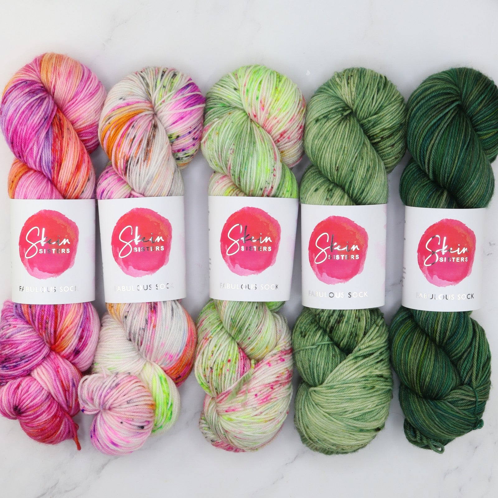 Glittering Snowscape Shawl kit in Fabulous Sock, colourway Watermelon